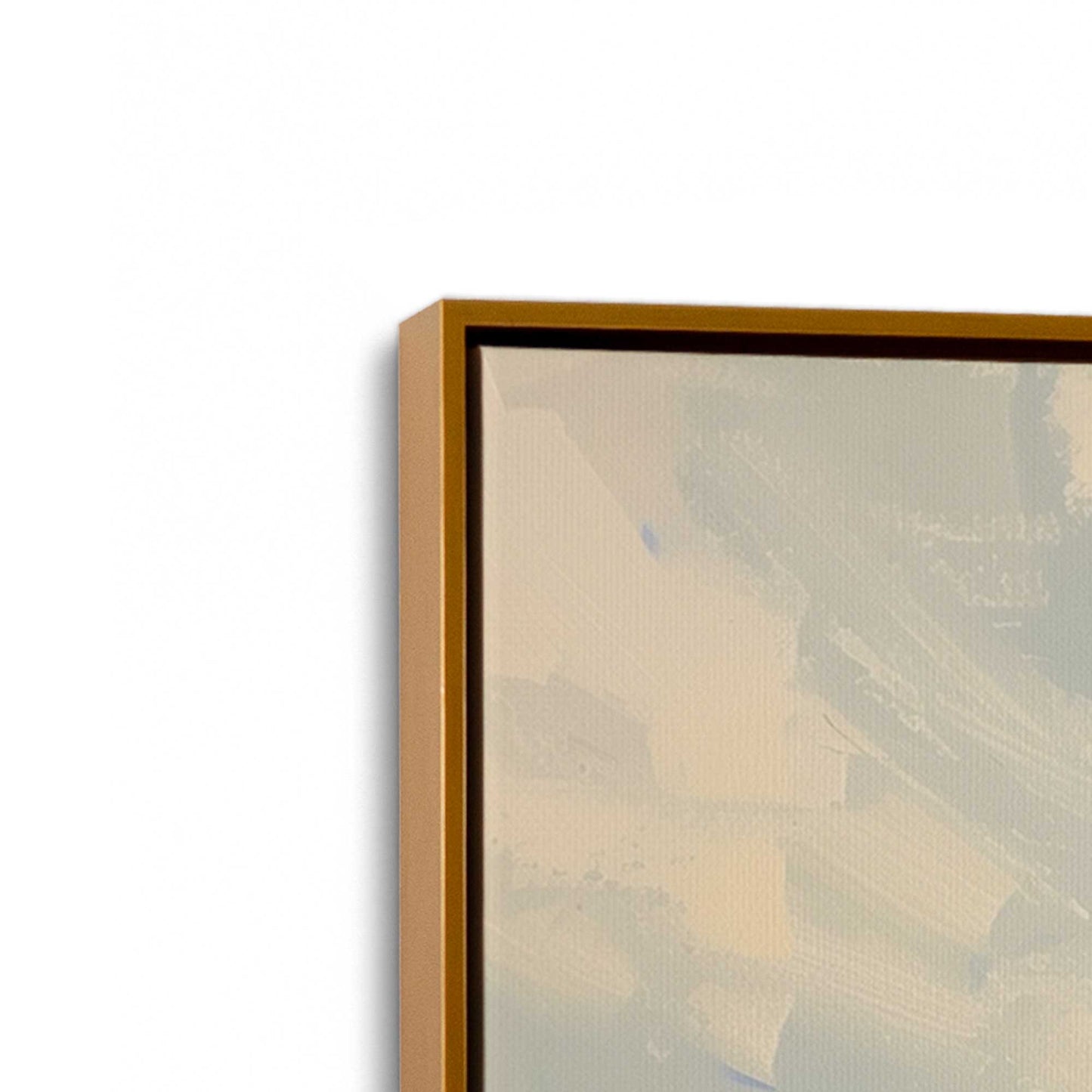 [Color:Polished Gold], Picture of art in a Polished Gold frame at an angle