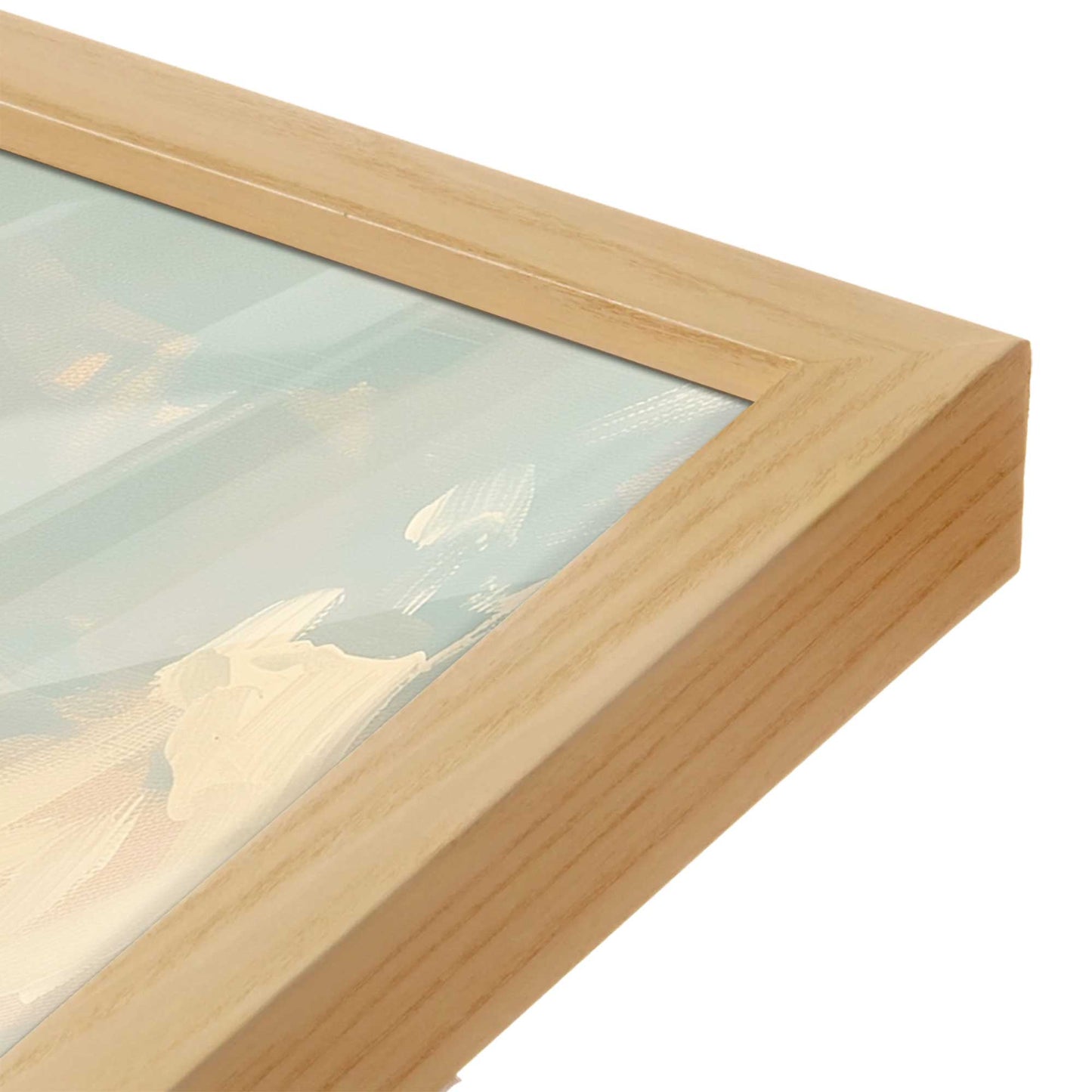 [Color:American Maple], Picture of art in a American Maple frame at an angle