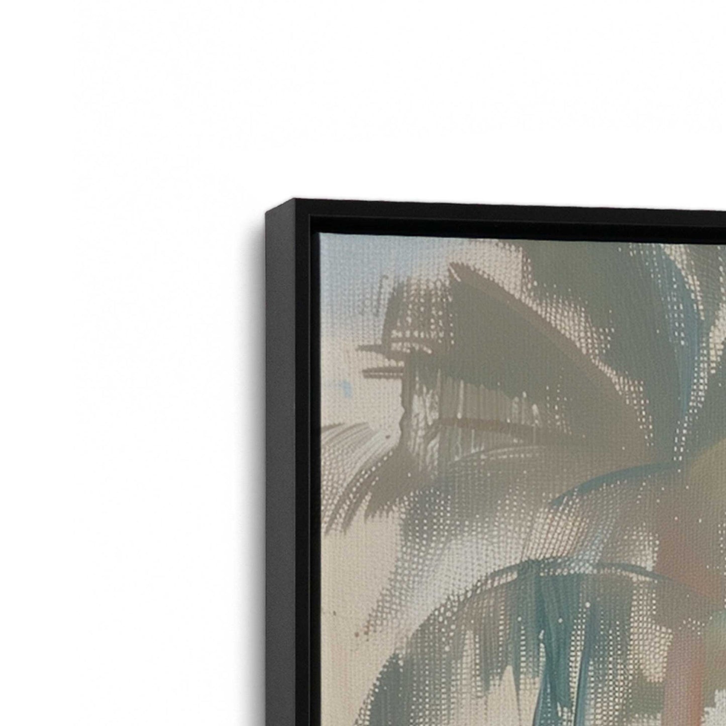 [Color:Satin Black], Picture of art in a Satin Black frame at an angle