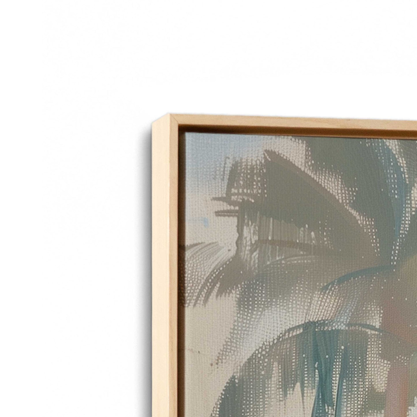 [Color:American Maple], Picture of art in a American Maple frame at an angle