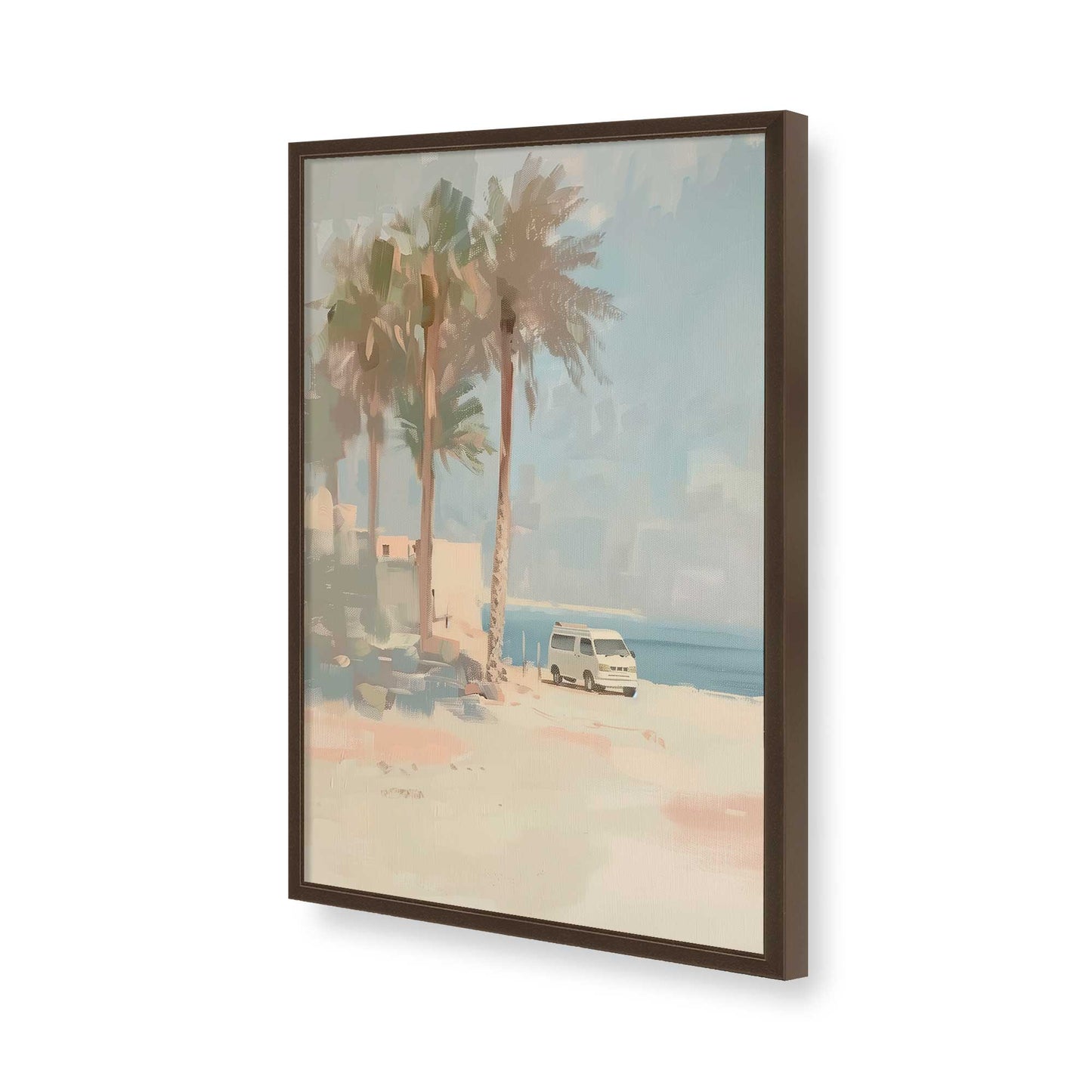 [Color:Brown], Picture of art in a Brown frame of the corner