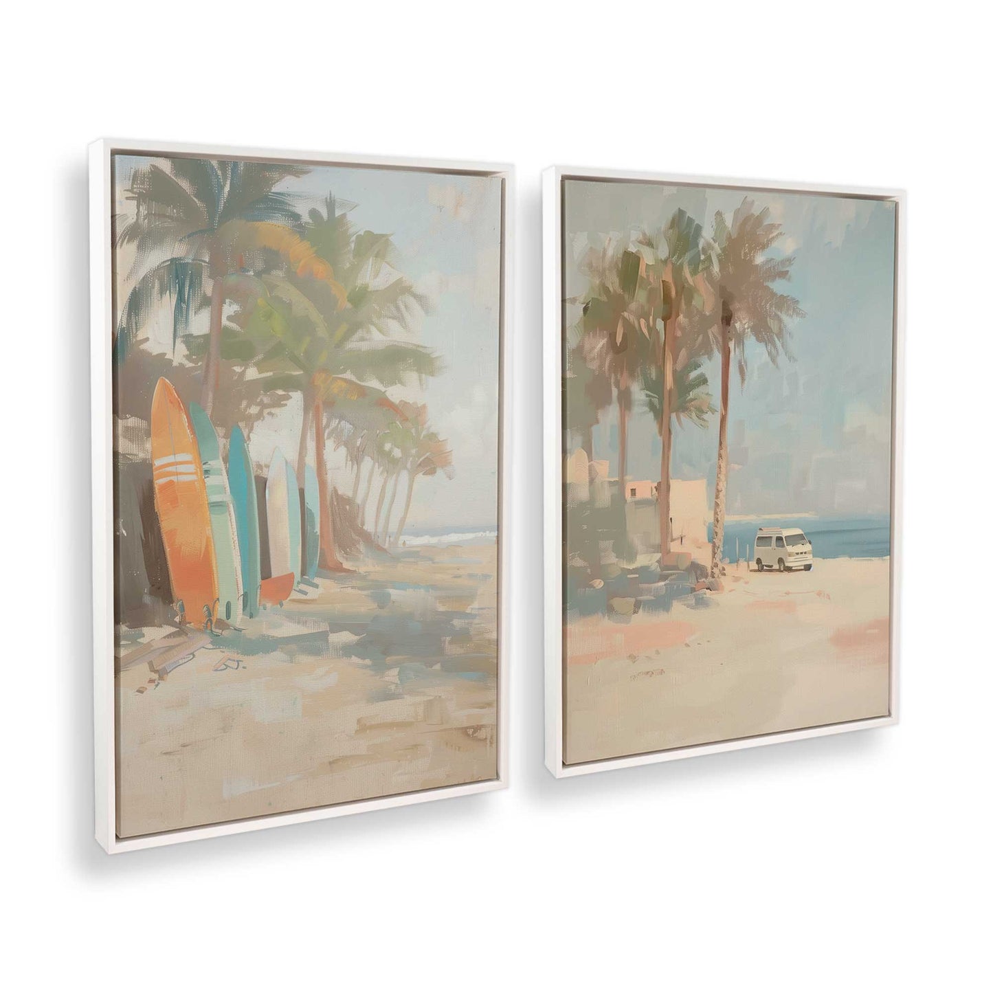 [Color:Opaque White], Picture of art in a White frame at an angle