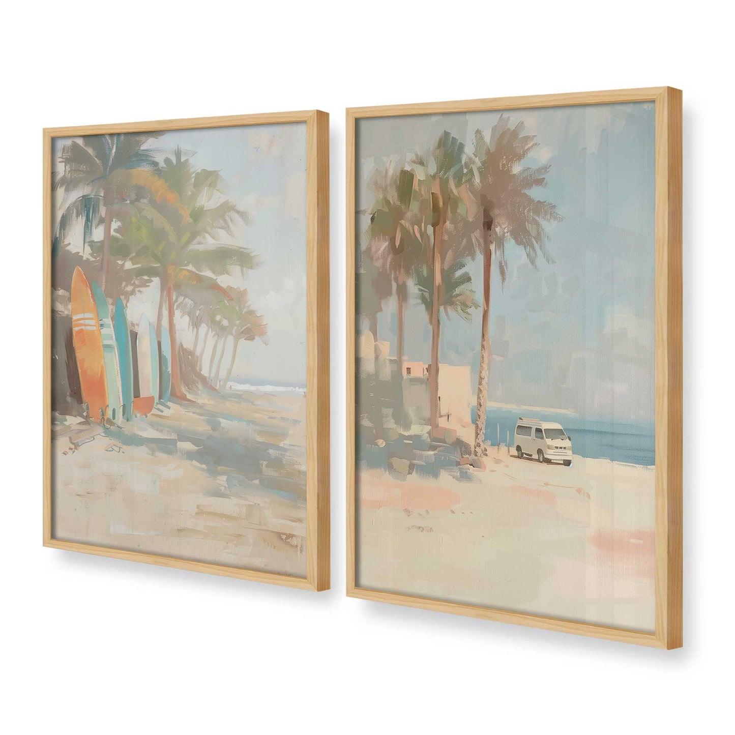 [Color:American Maple], Picture of art in a American Maple frame at an angle