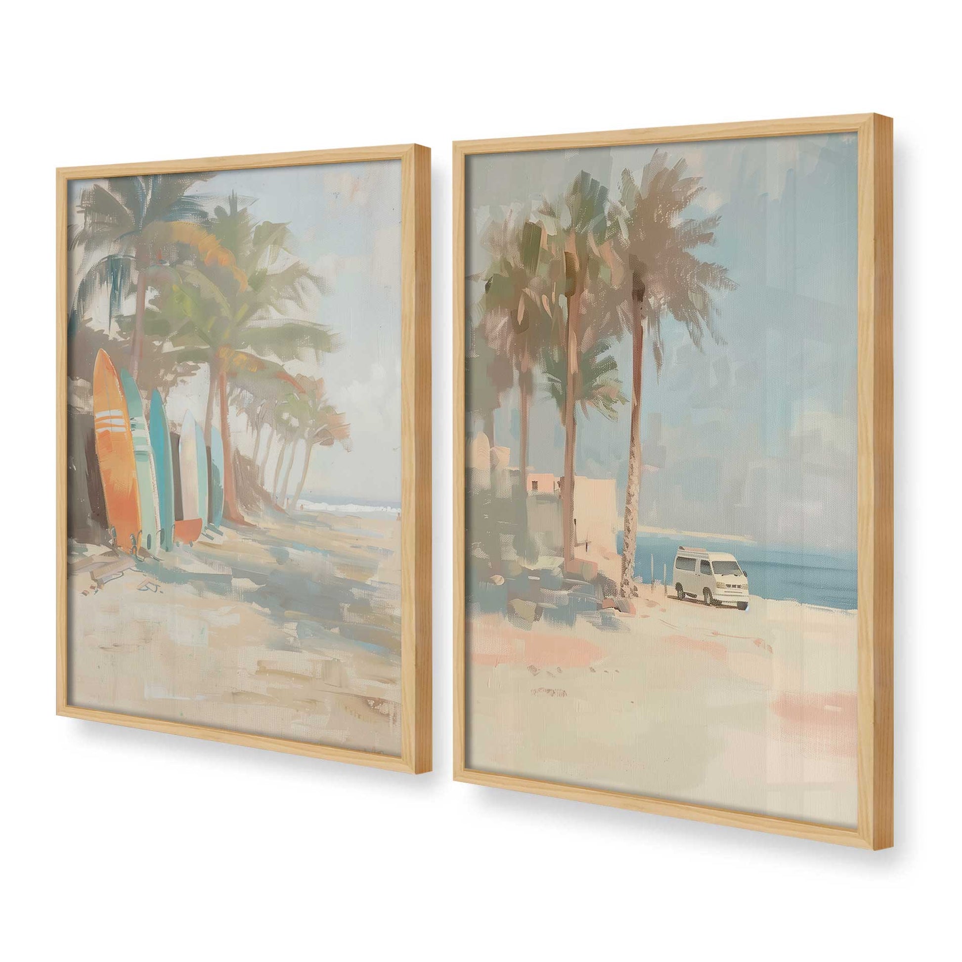 [Color:American Maple], Picture of art in a American Maple frame at an angle