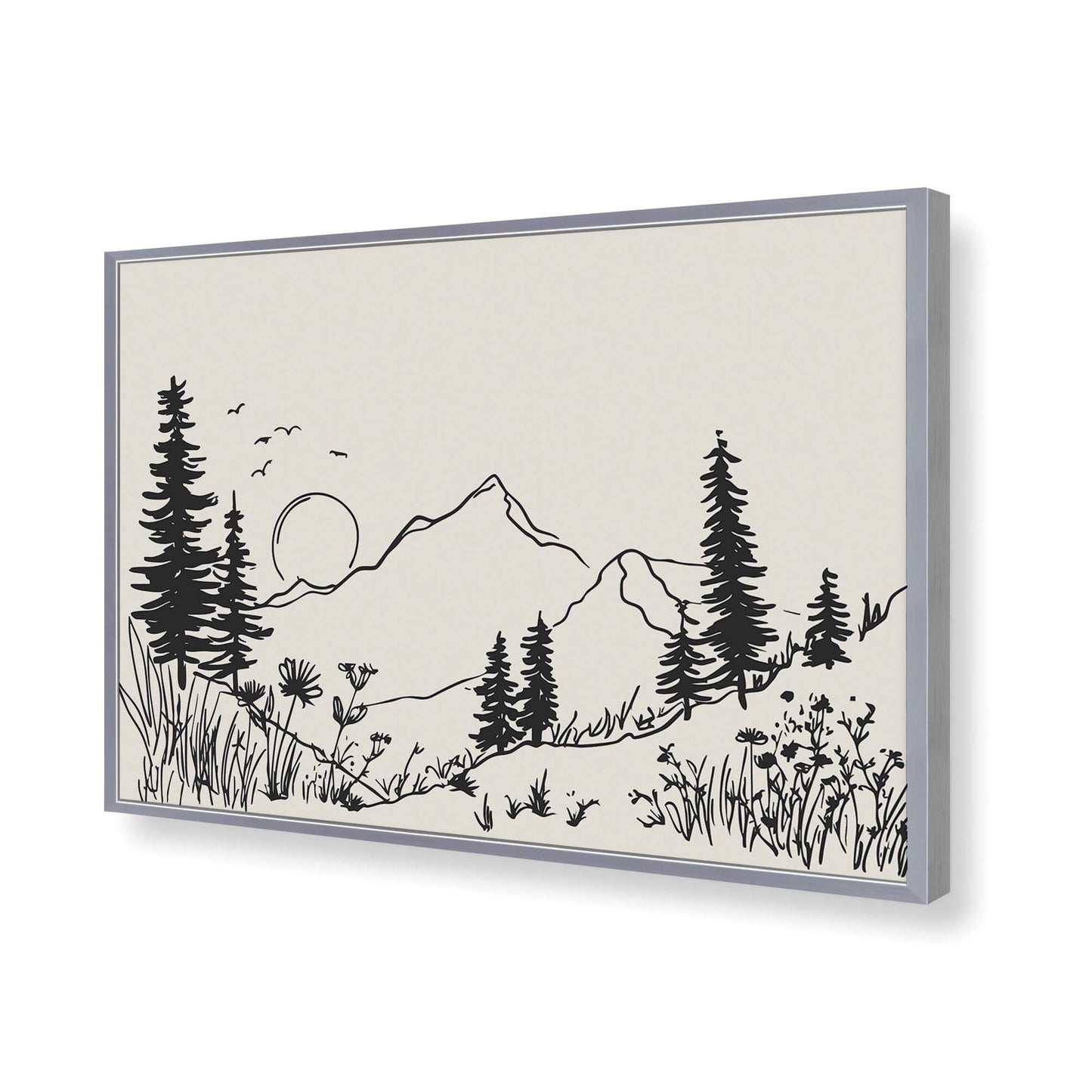 [Color:Polished Chrome], Picture of art in a Polished Chrome frame of the corner