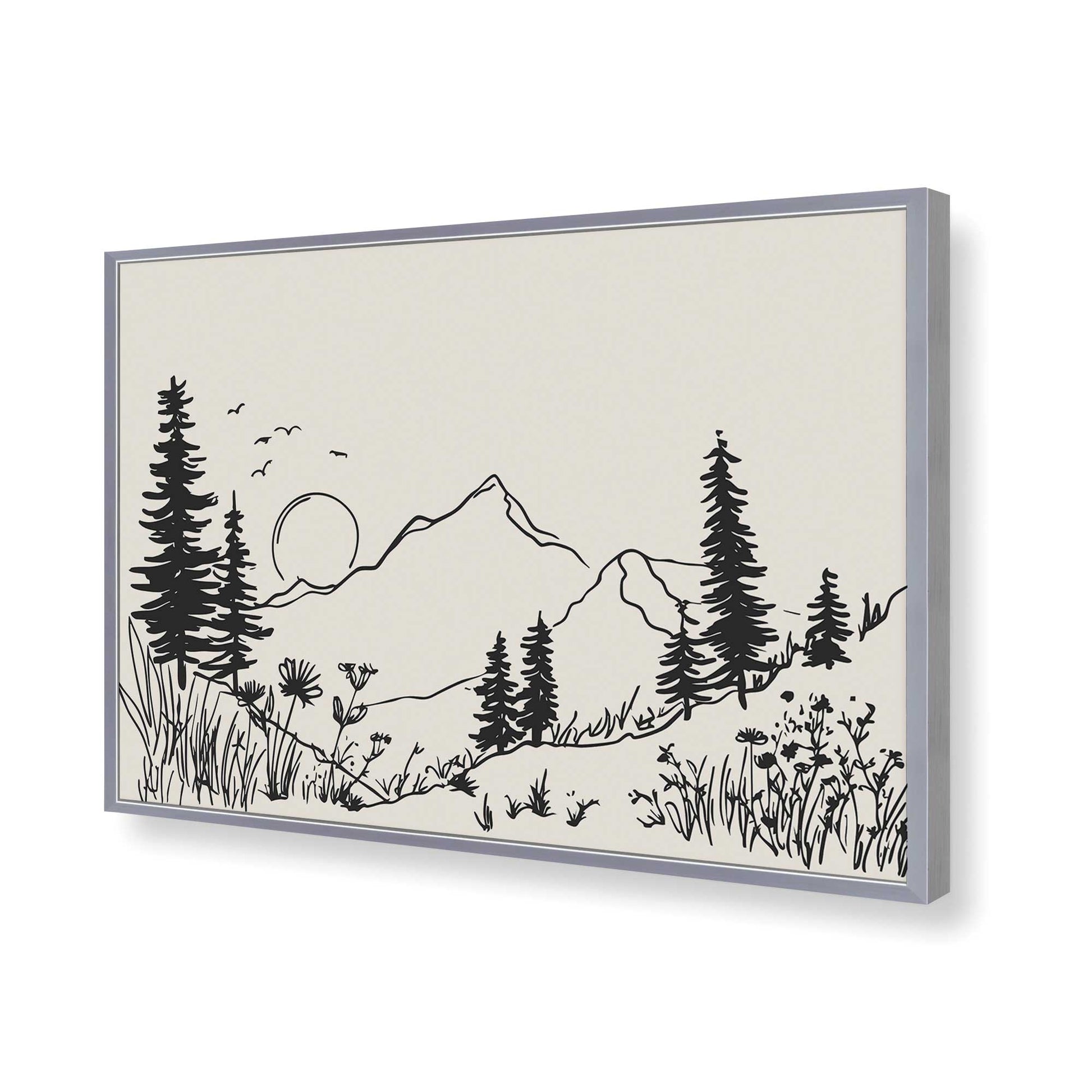 [Color:Polished Chrome], Picture of art in a Polished Chrome frame of the corner