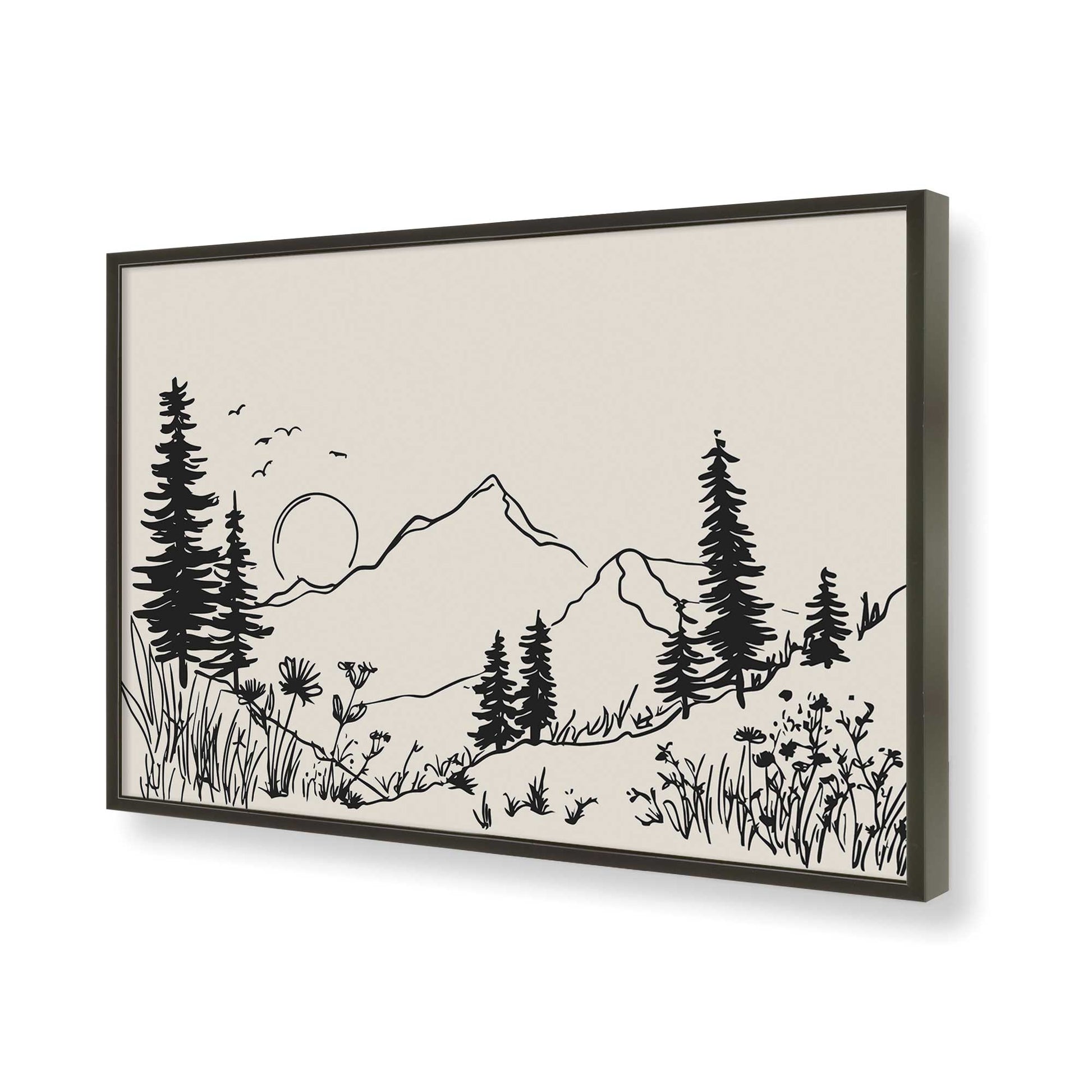 [Color:Satin Black], Picture of art in a Satin Black frame of the corner