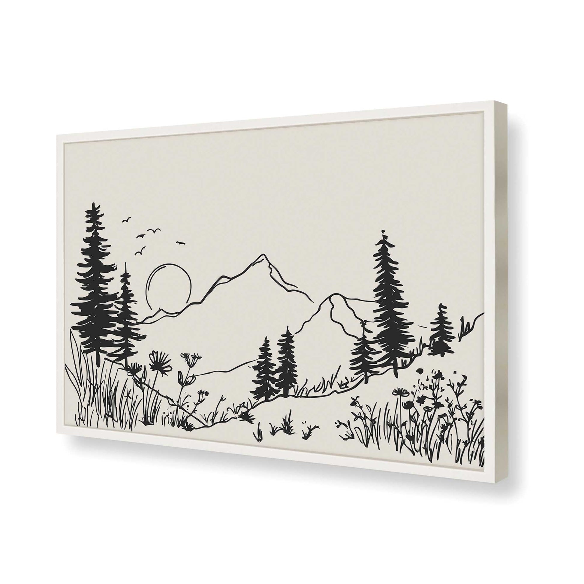 [Color:Opaque White], Picture of art in a Opaque White frame of the corner