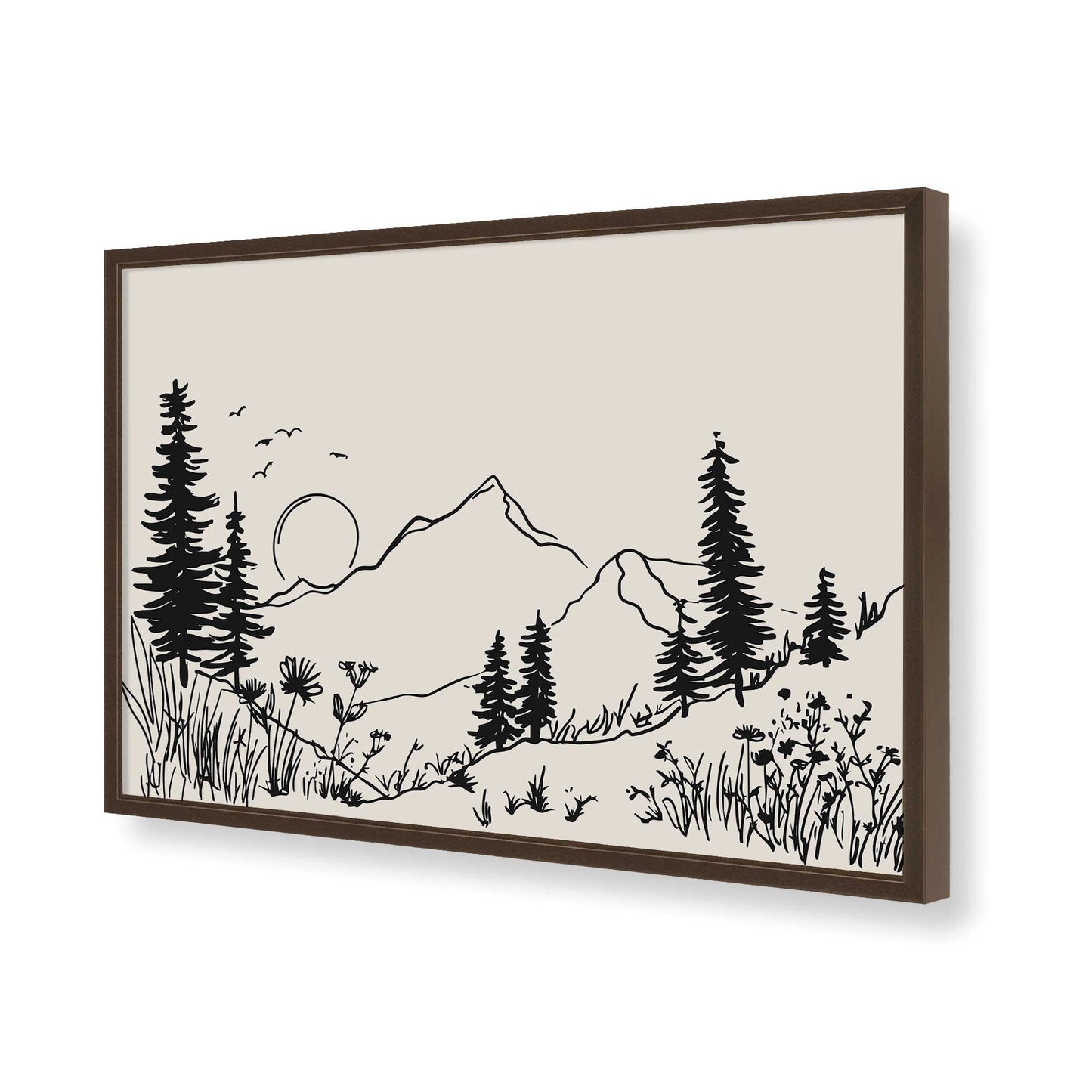 [Color:Brown], Picture of art in a Brown frame of the corner
