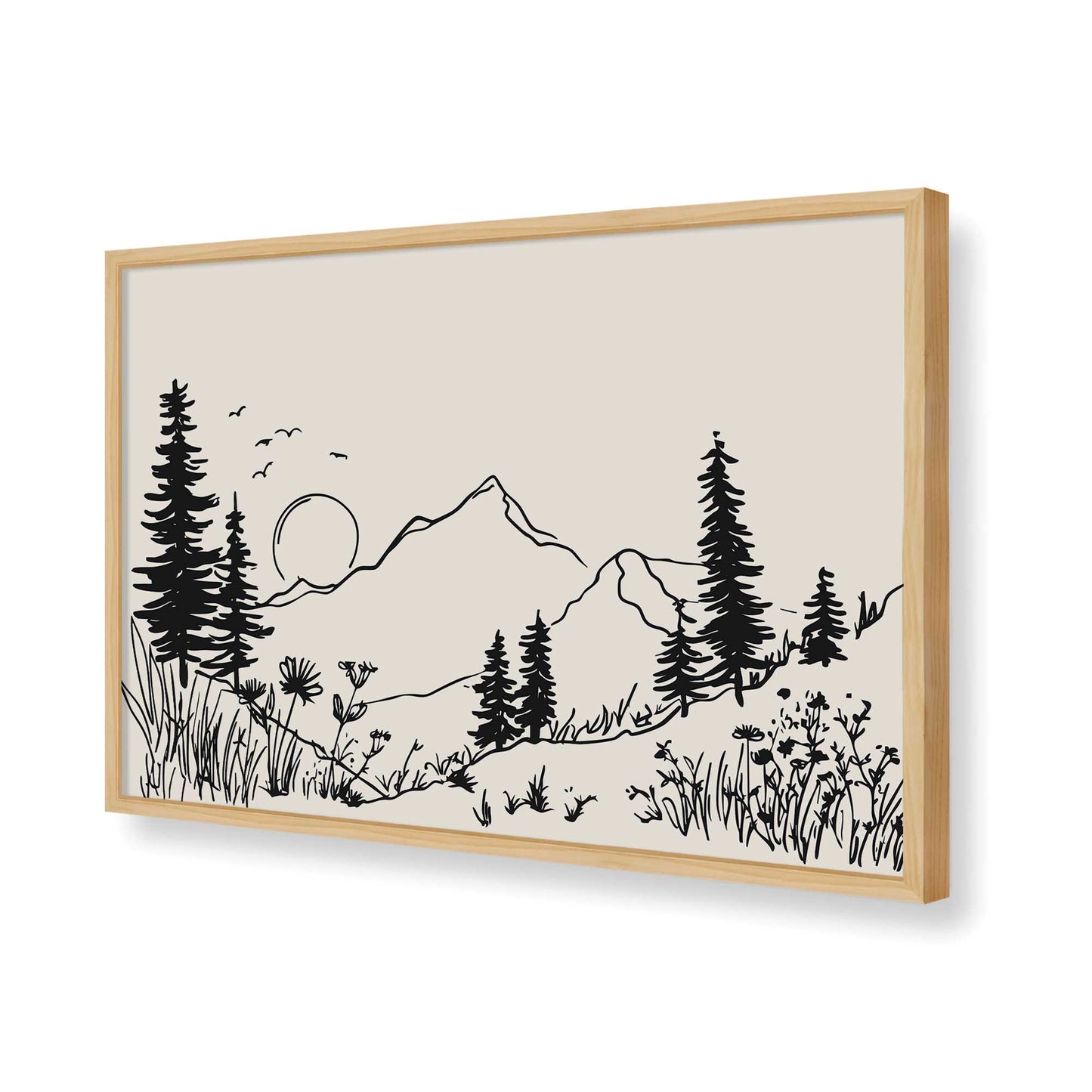 [Color:American Maple], Picture of art in a American Maple frame of the corner
