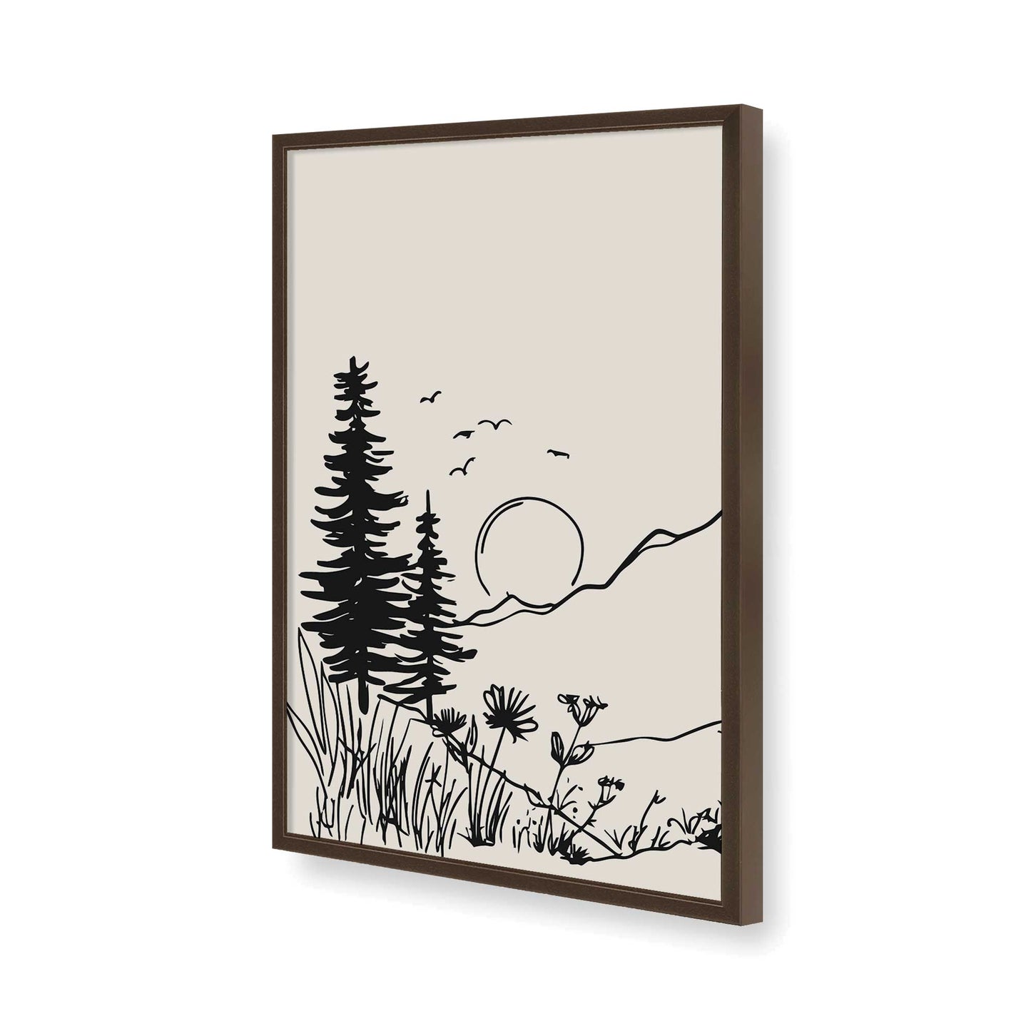 [Color:Brown], Picture of art in a Brown frame of the corner
