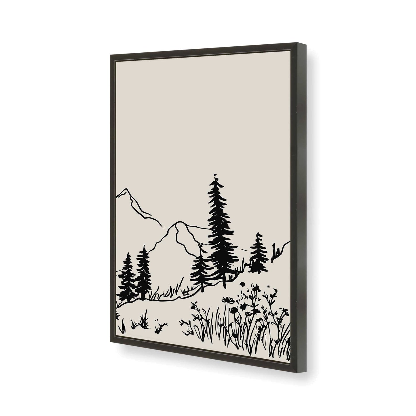 [Color:Satin Black], Picture of art in a Satin Black frame of the corner