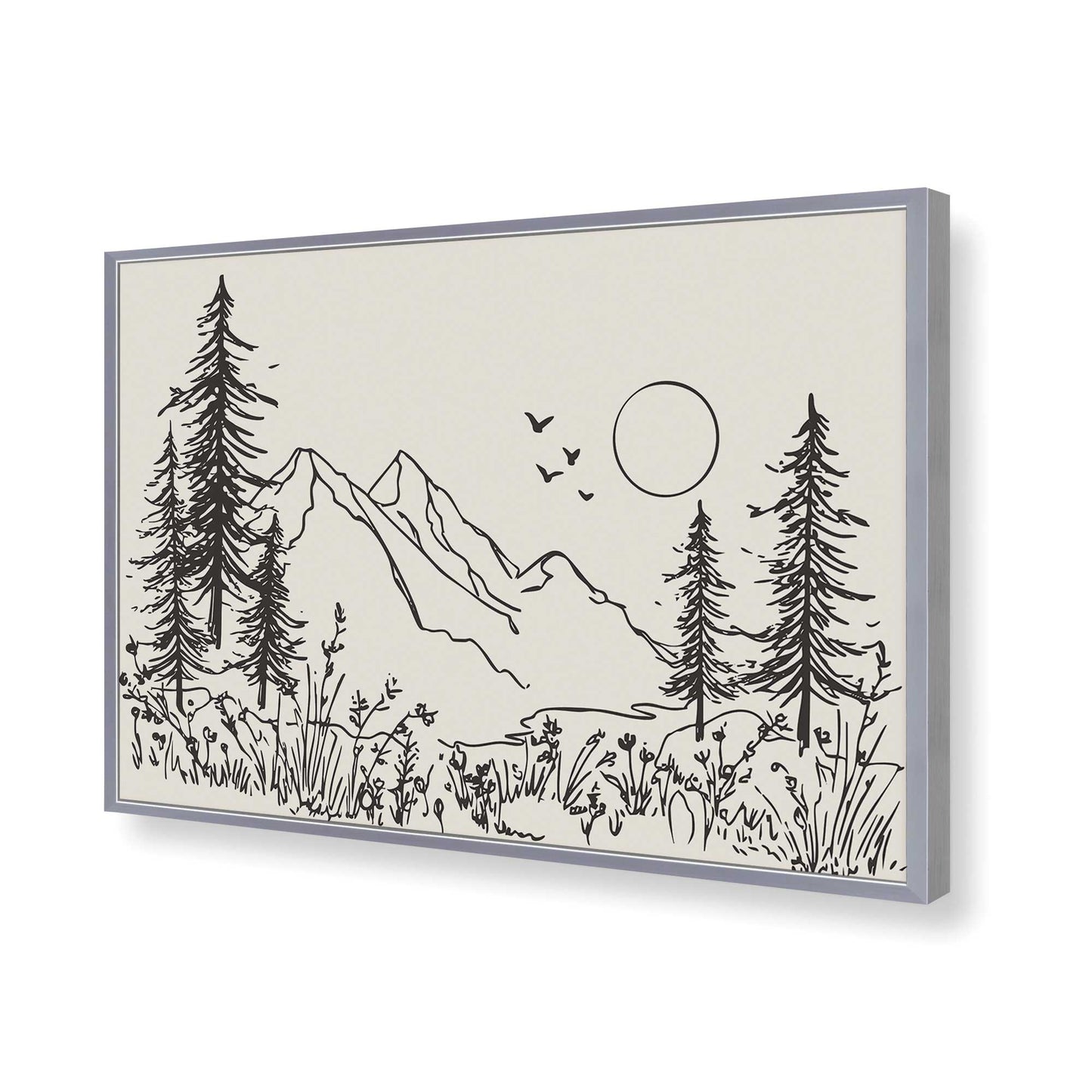 [Color:Polished Chrome], Picture of art in a Polished Chrome frame of the corner