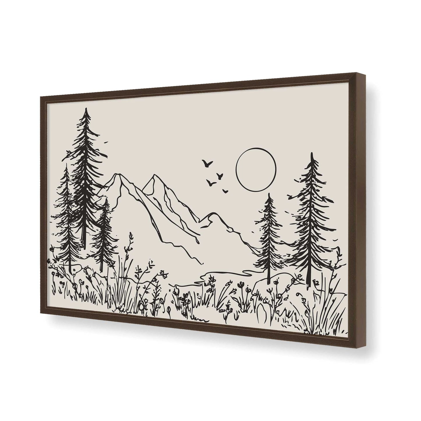 [Color:Brown], Picture of art in a Brown frame of the corner
