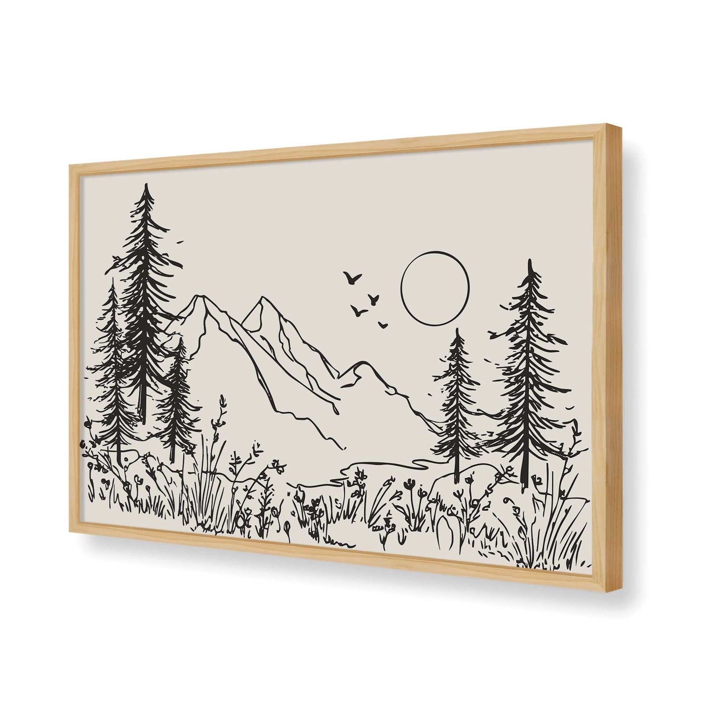 [Color:American Maple], Picture of art in a American Maple frame of the corner