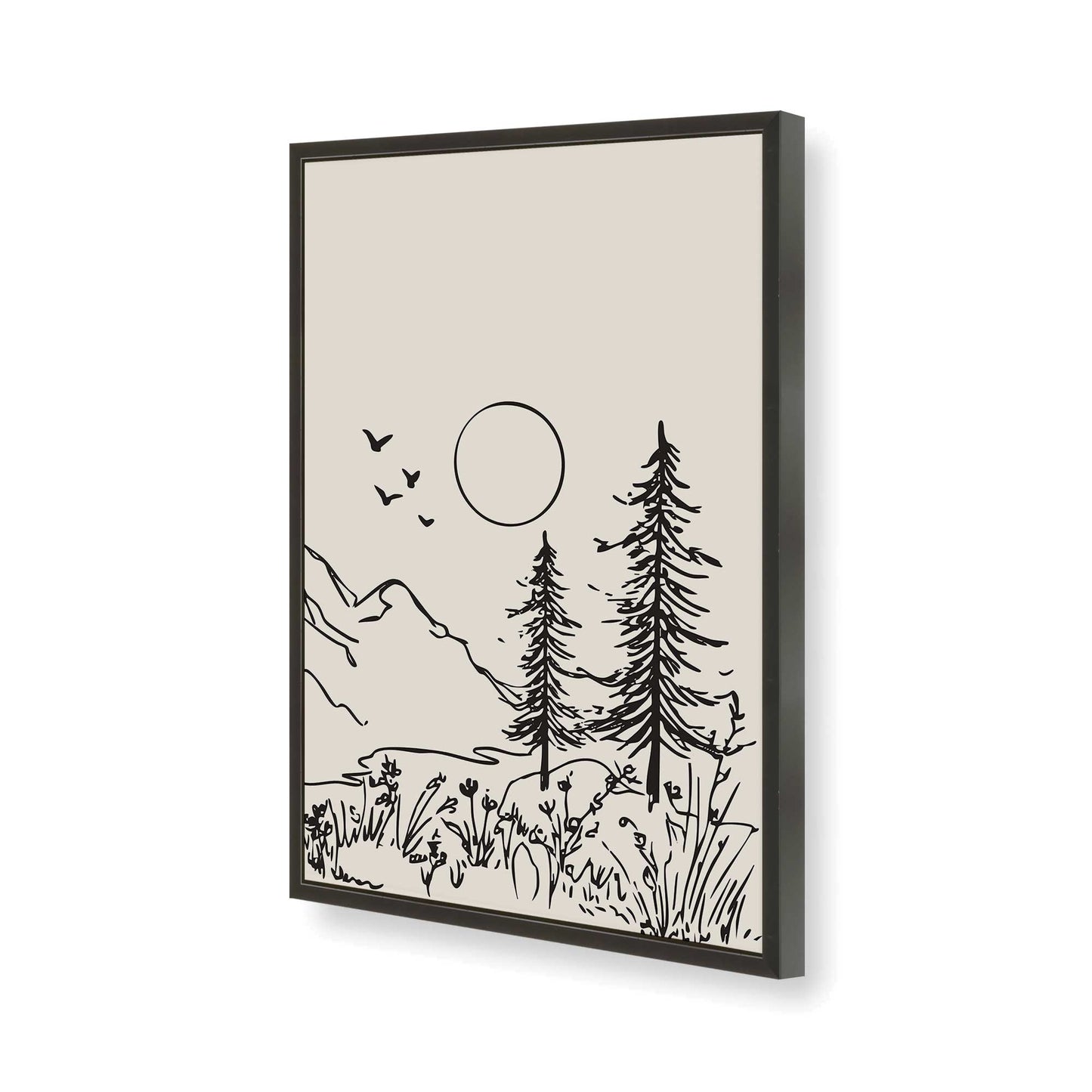 [Color:Satin Black], Picture of art in a Satin Black frame of the corner