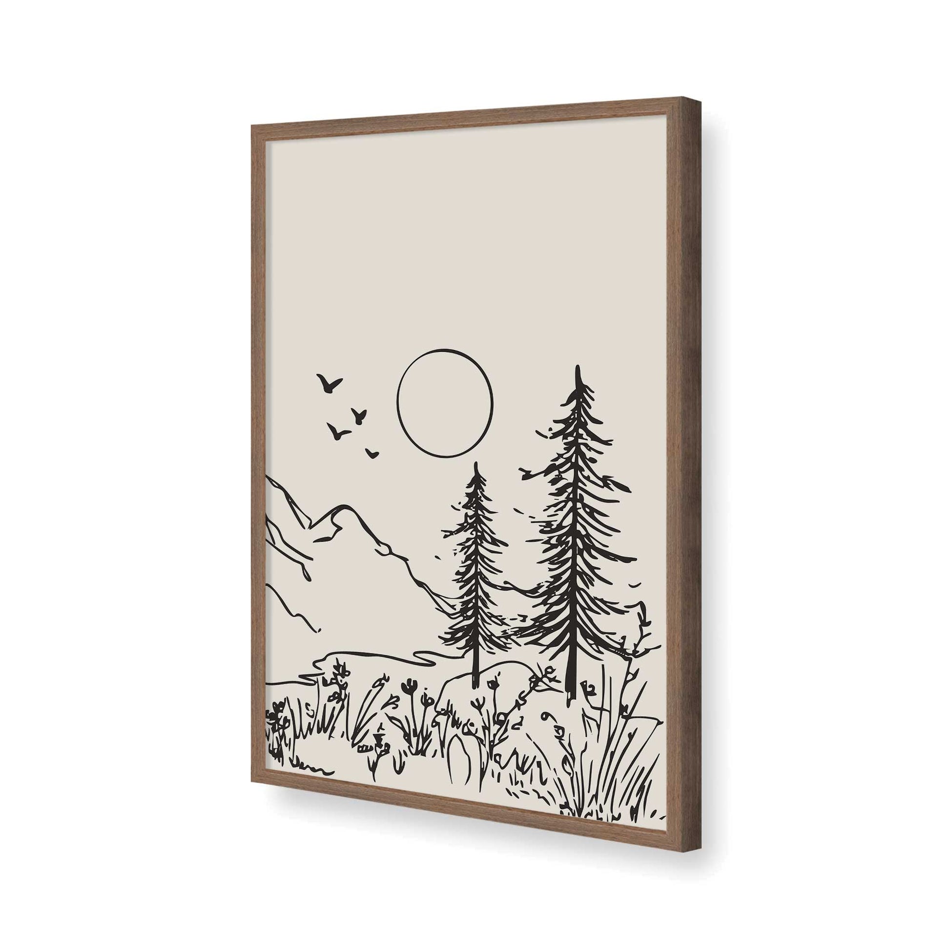 [Color:Walnut], Picture of art in a Walnut frame of the corner