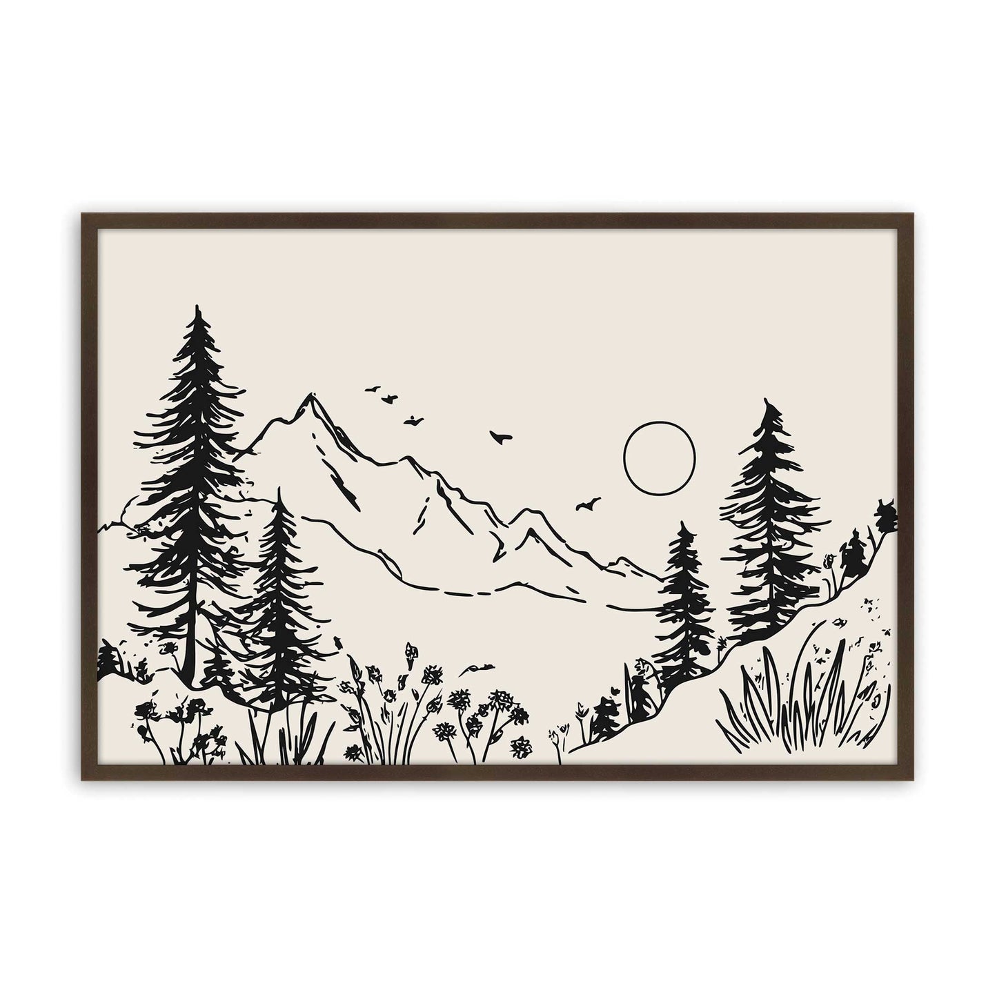 [Color:Brown], Picture of art in a Brown frame