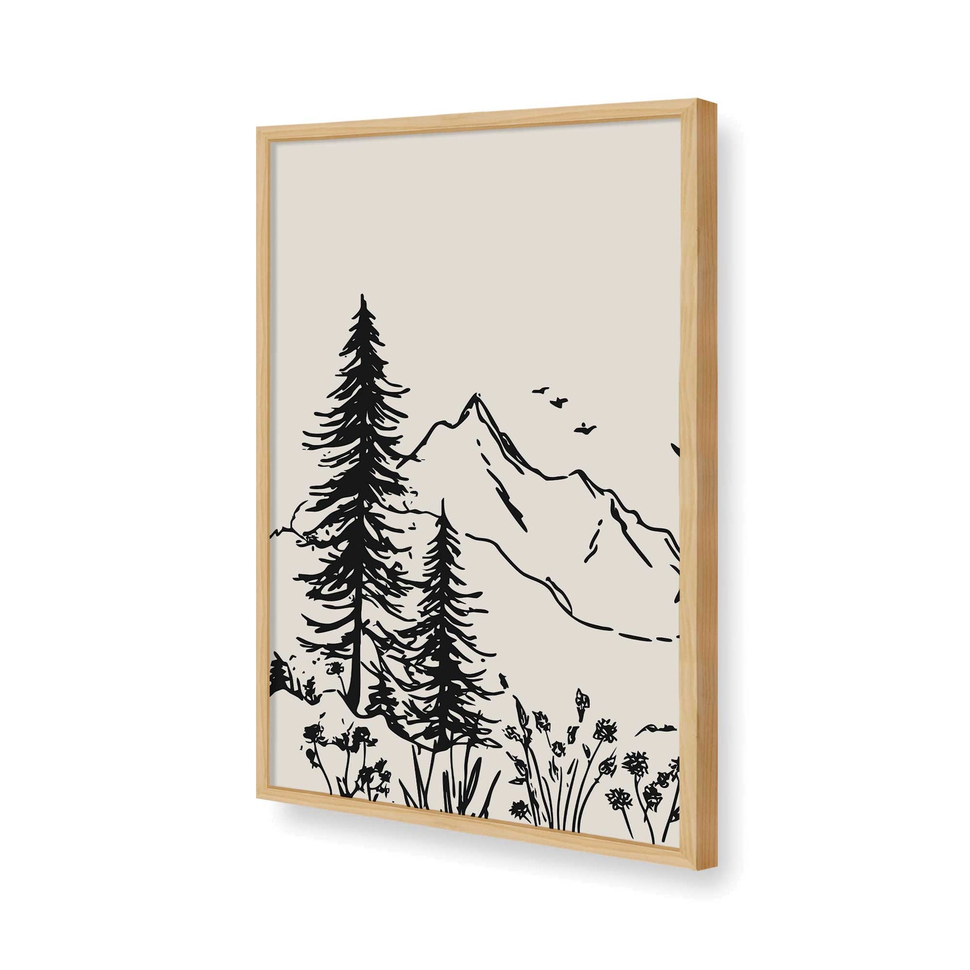 [Color:American Maple], Picture of art in a American Maple frame of the corner