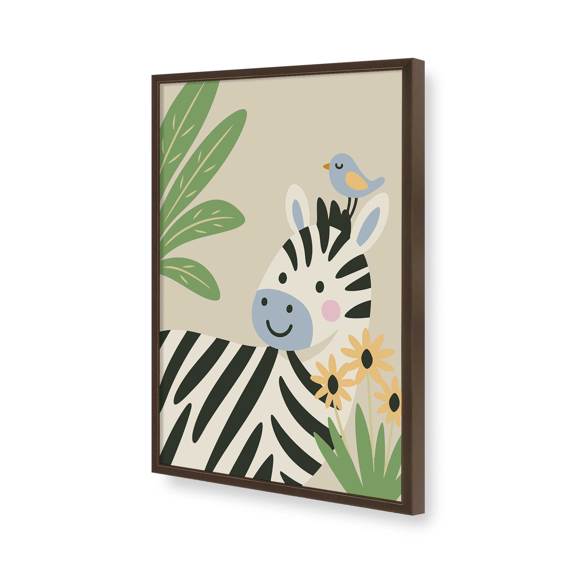 [Color:Brown], Picture of art in a Brown frame of the corner