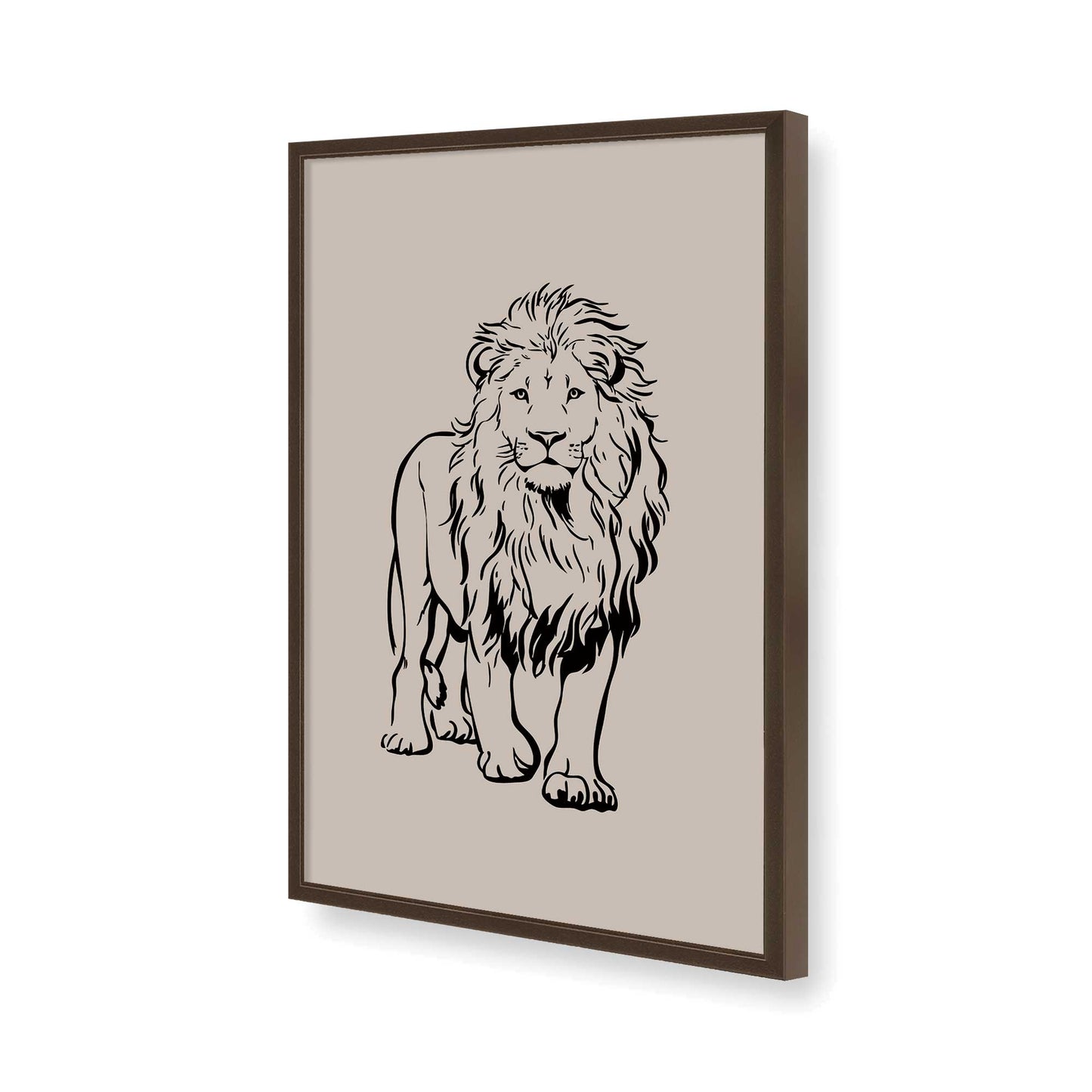 [Color:Brown], Picture of art in a Brown frame of the corner