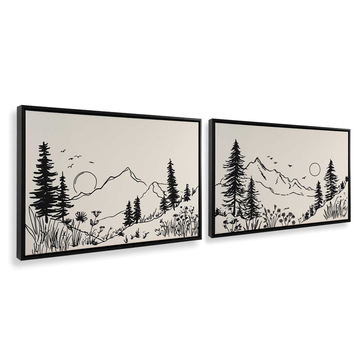 [Color:Satin Black], Picture of art in a Satin Black frame at an angle