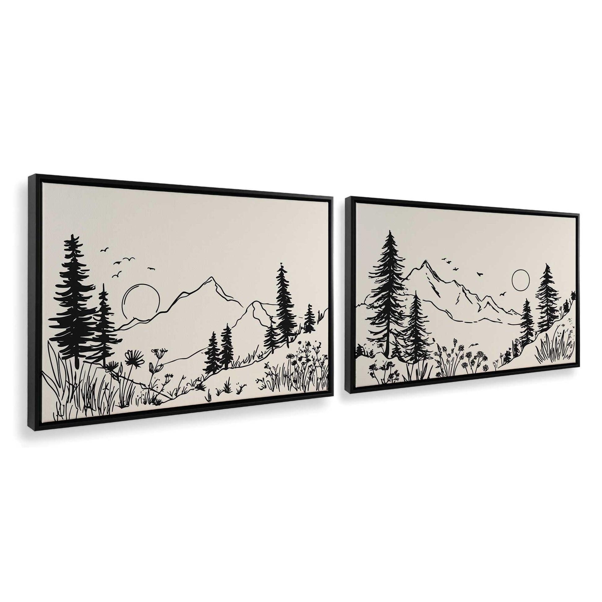 [Color:Satin Black], Picture of art in a Satin Black frame at an angle