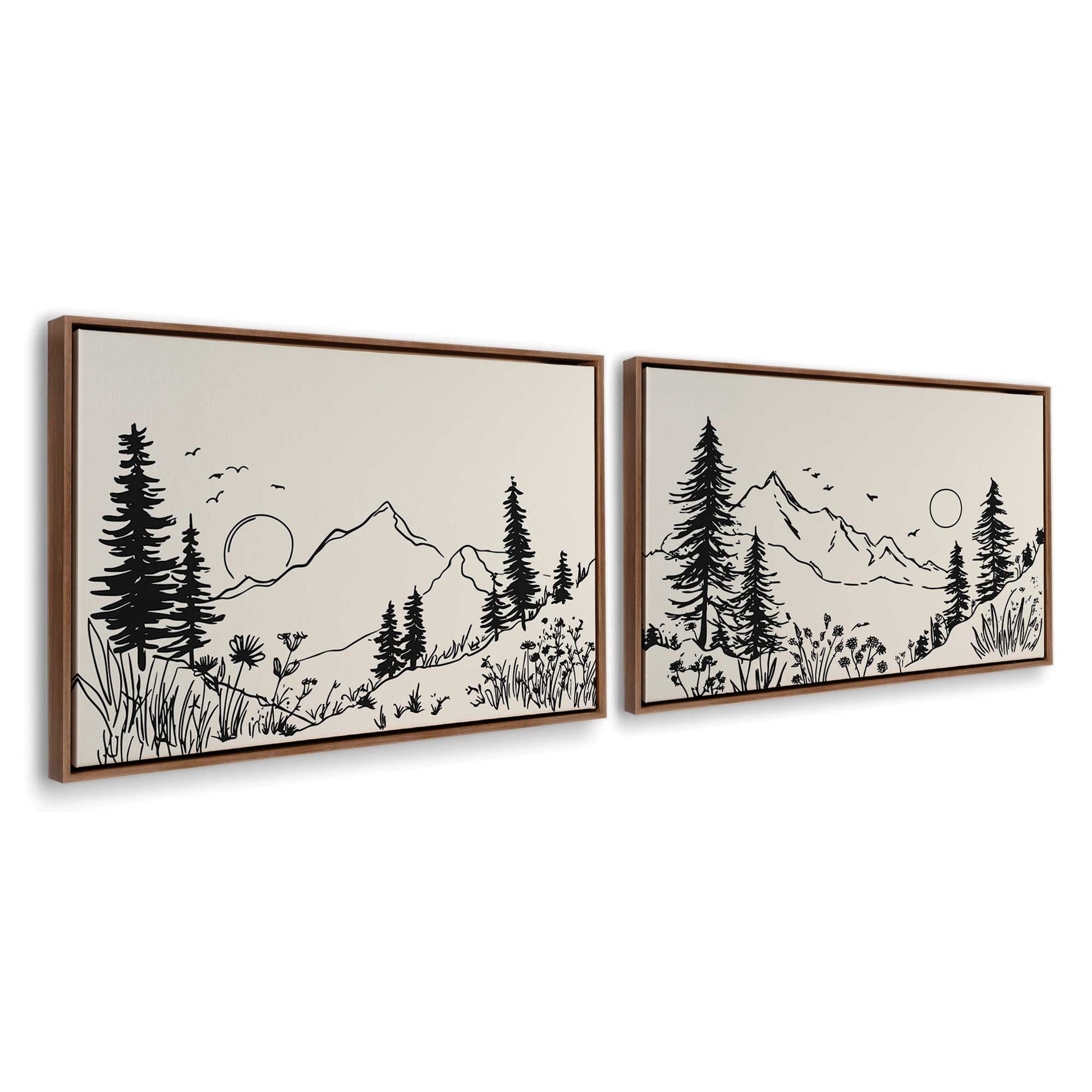 [Color:Walnut], Picture of art in a Walnut frame at an angle