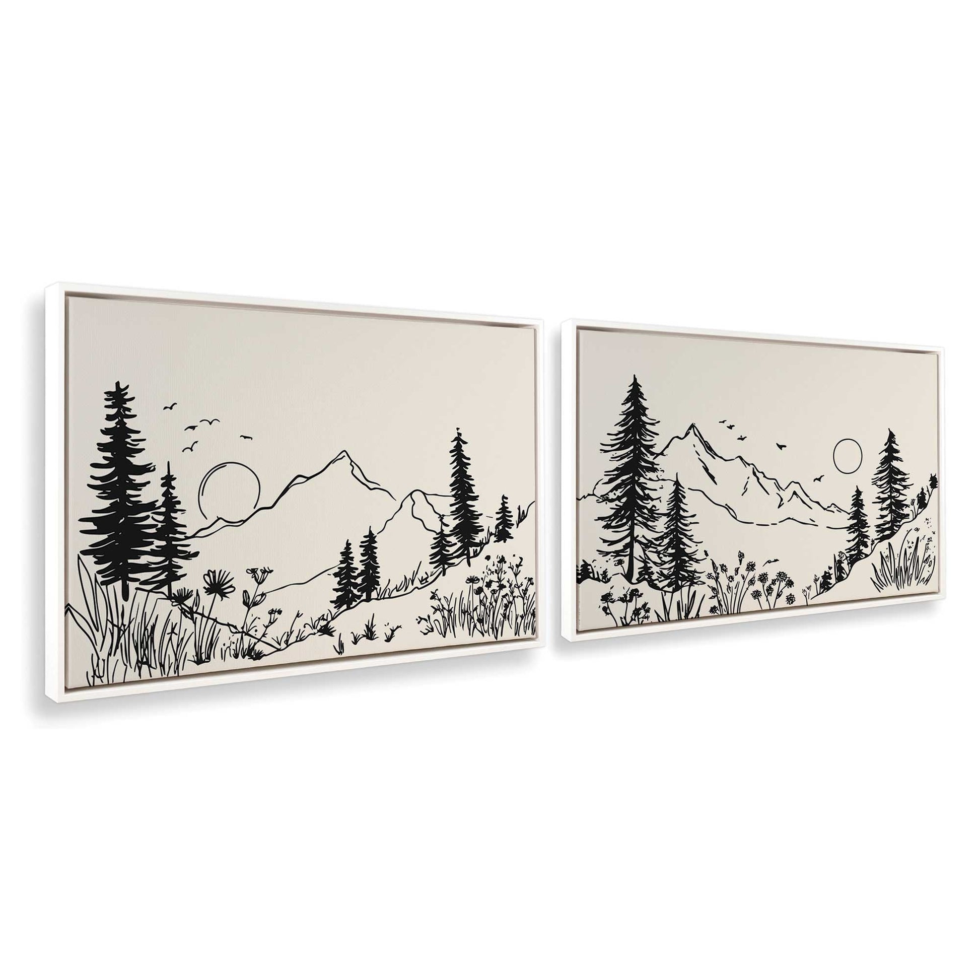 [Color:Opaque White], Picture of art in a White frame at an angle
