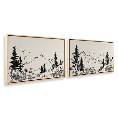[Color:American Maple], Picture of art in a American Maple frame at an angle