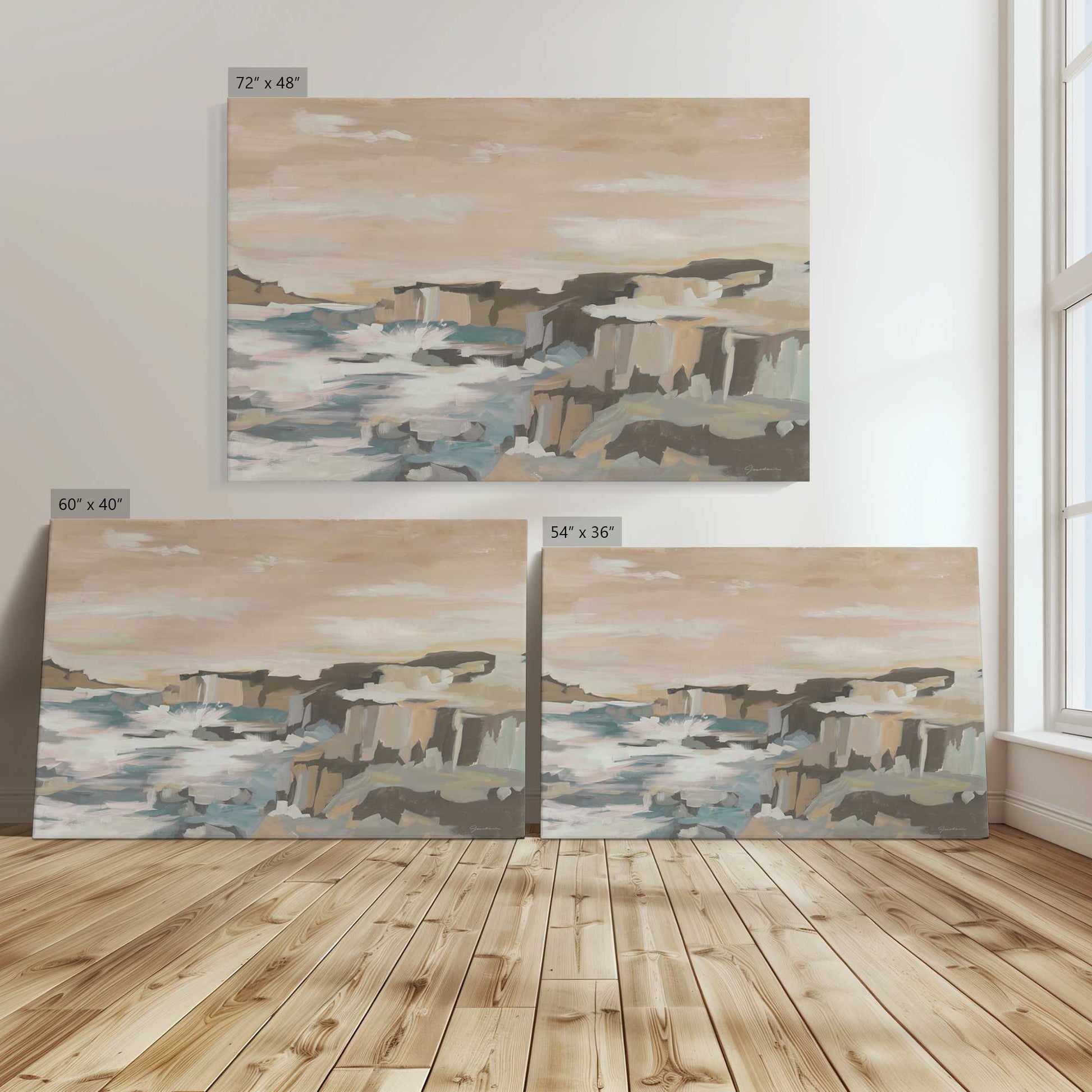 [Color:Stretched Canvas], Image showing the size comparisons