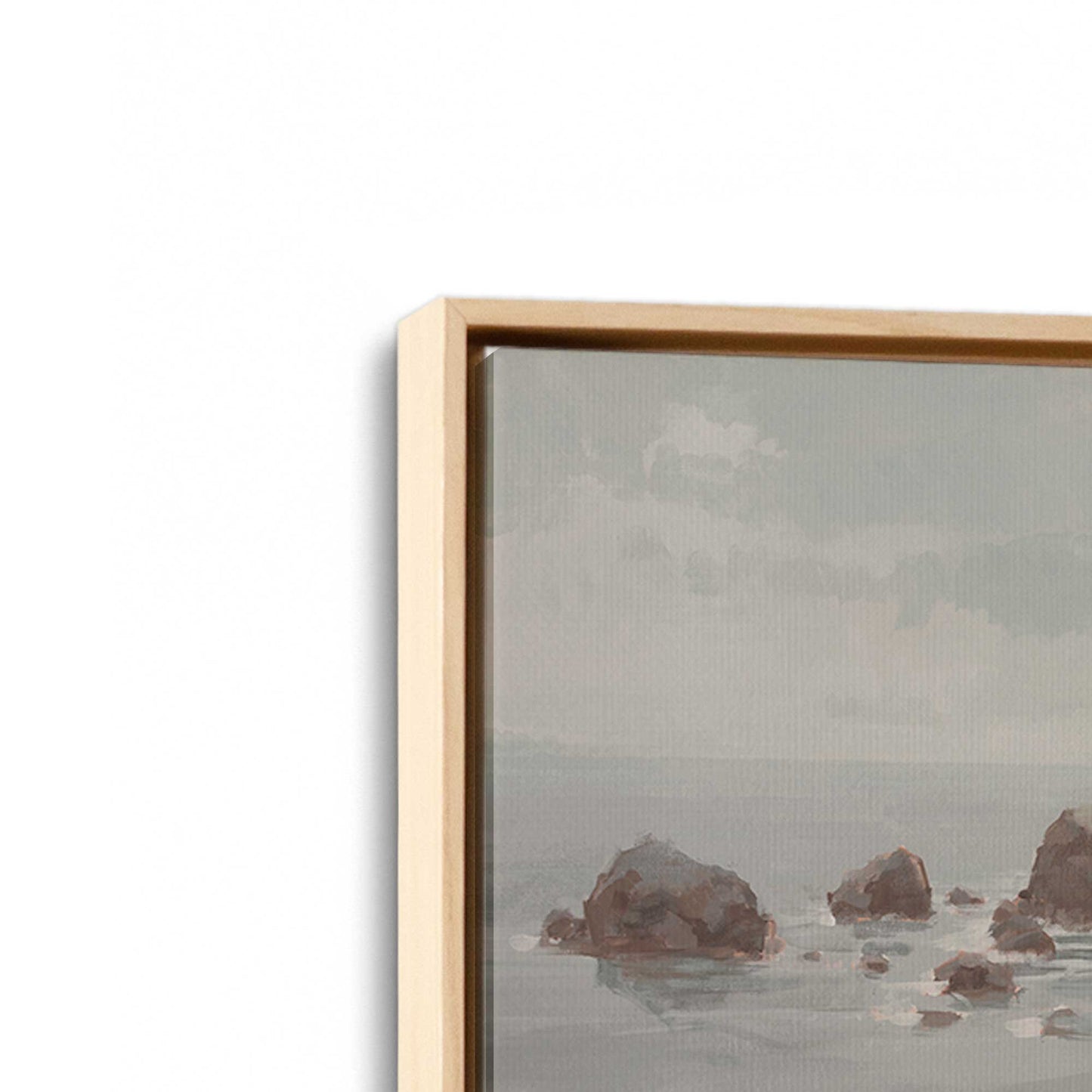 [Color:American Maple], Picture of art in a American Maple frame at an angle