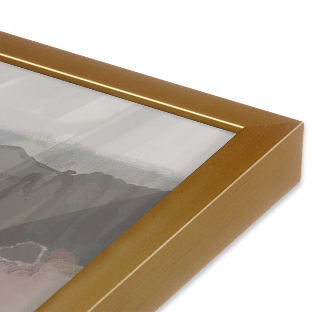 [Color:Polished Gold], Picture of art in a Polished Gold frame at an angle