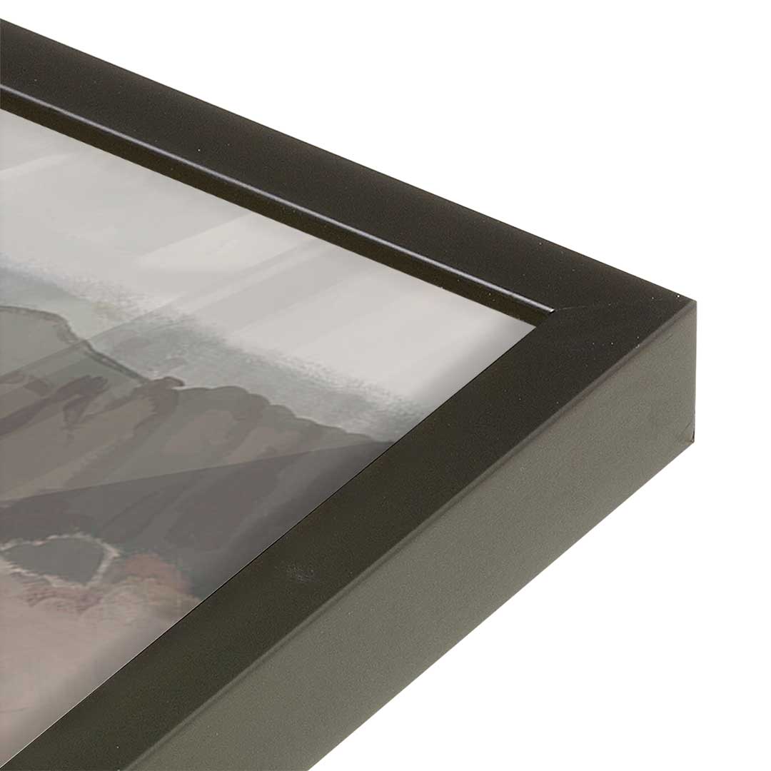 [Color:Satin Black], Picture of art in a Satin Black frame at an angle