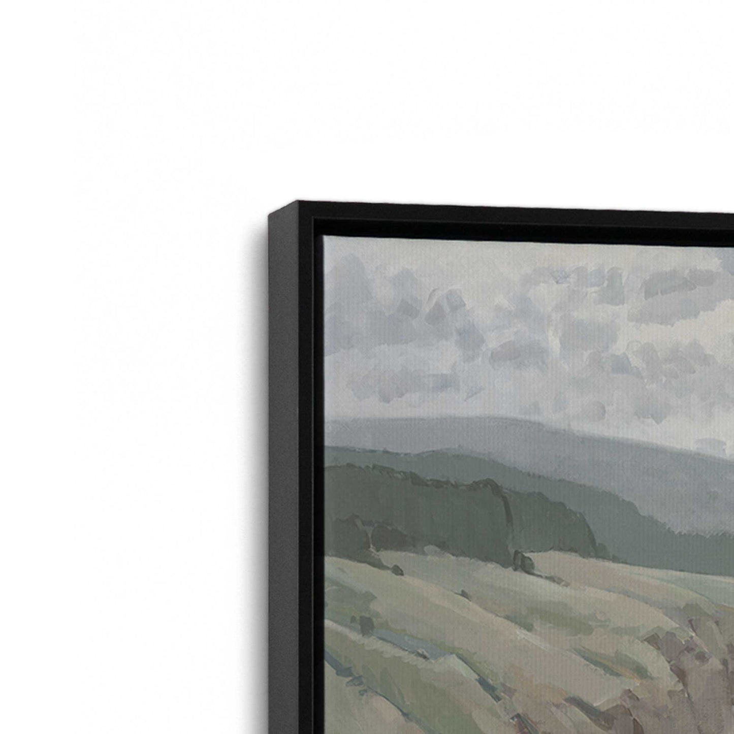 [Color:Satin Black], Picture of art in a Satin Black frame at an angle