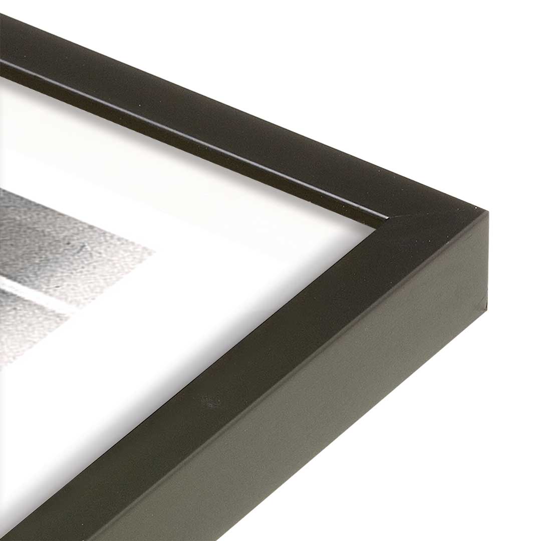 [Color:Satin Black], Picture of art in a Satin Black frame at an angle