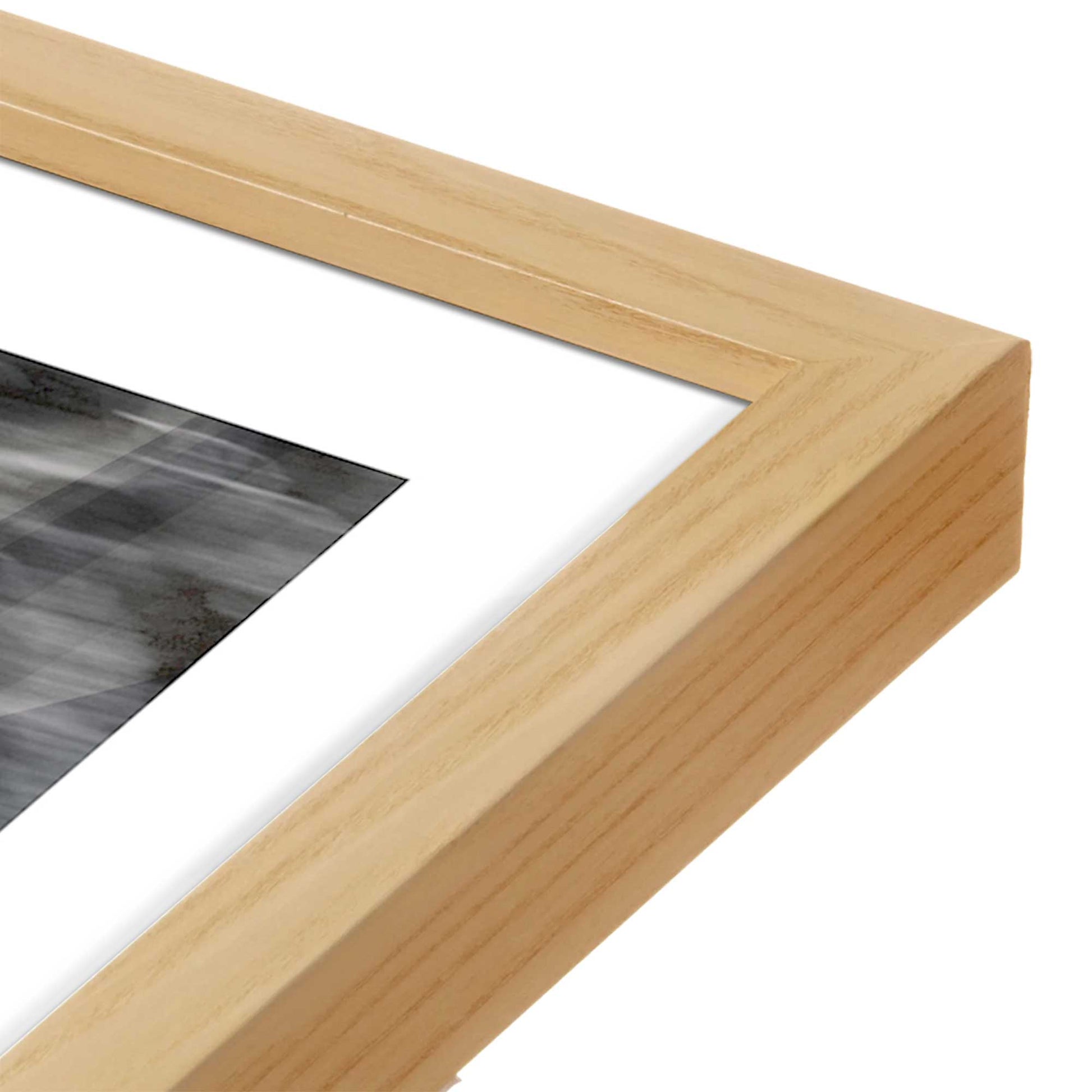 [Color:American Maple], Picture of art in a American Maple frame at an angle