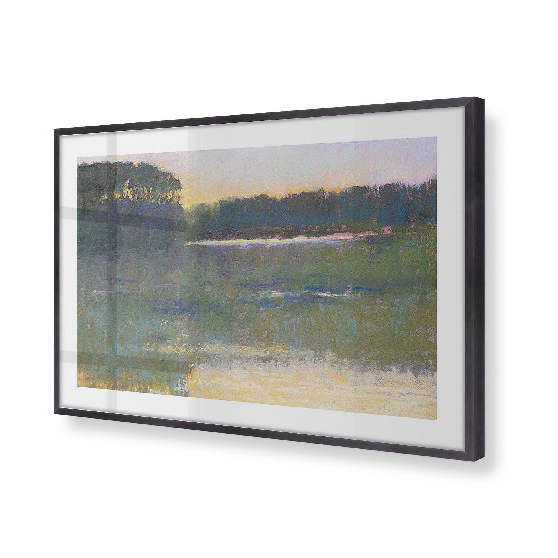 [Color:Weathered Zinc], Picture of art in a Weathered Zinc frame at an angle