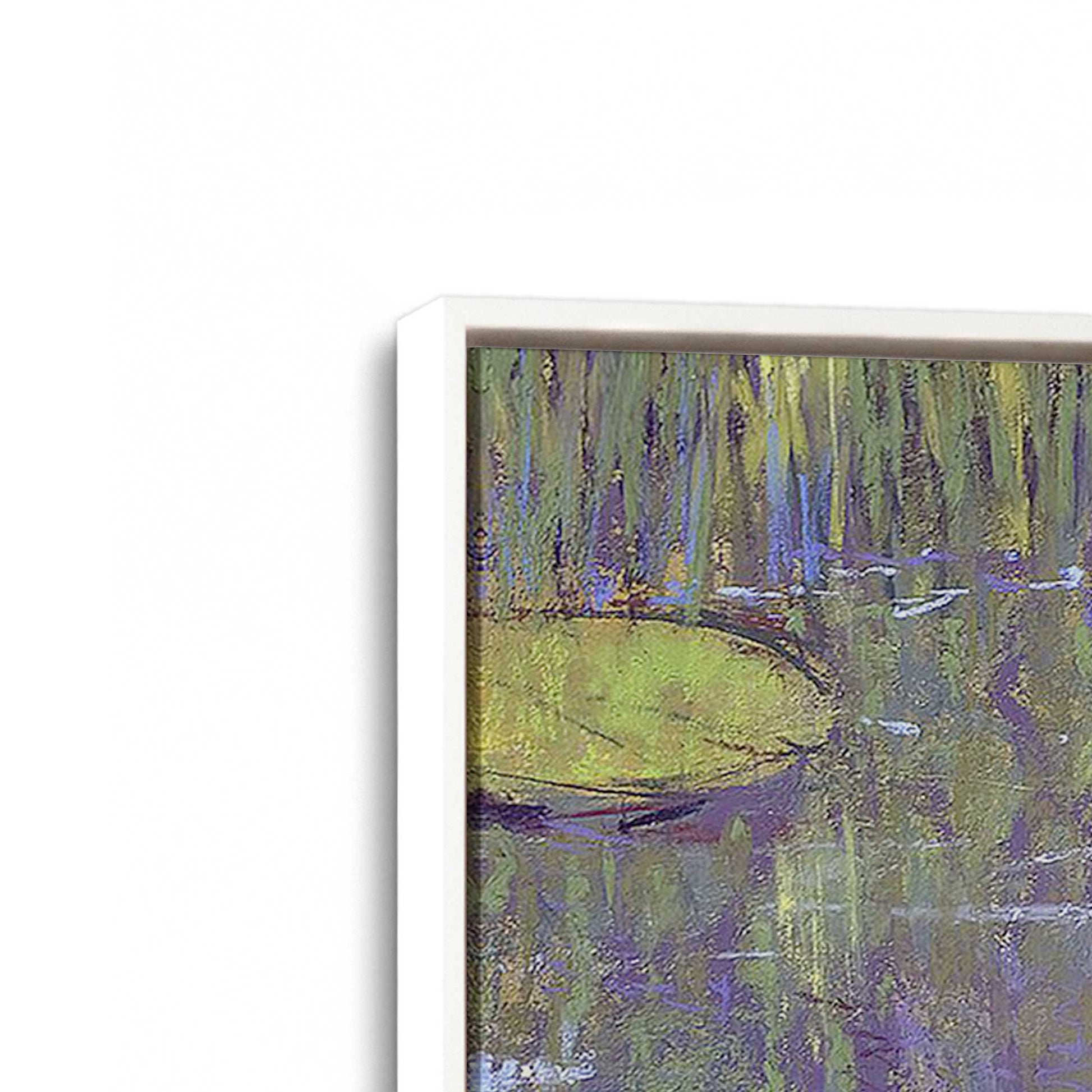 [Color:White], Picture of art in a White frame at an angle