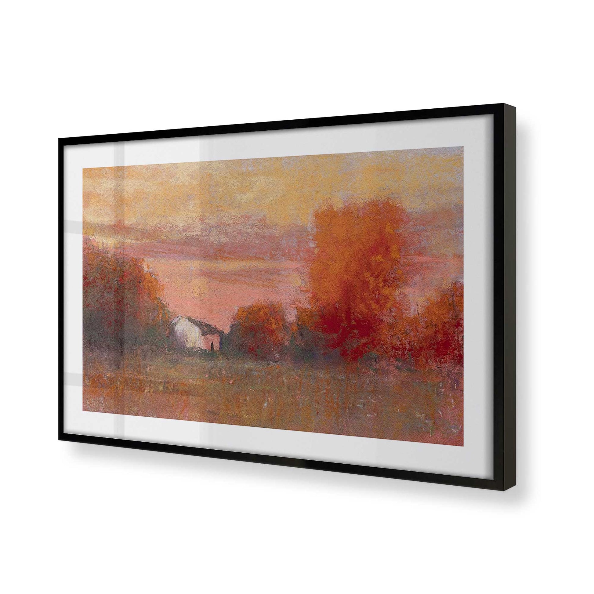 [Color:Satin Black], Picture of art in a Satin Black frame at an angle