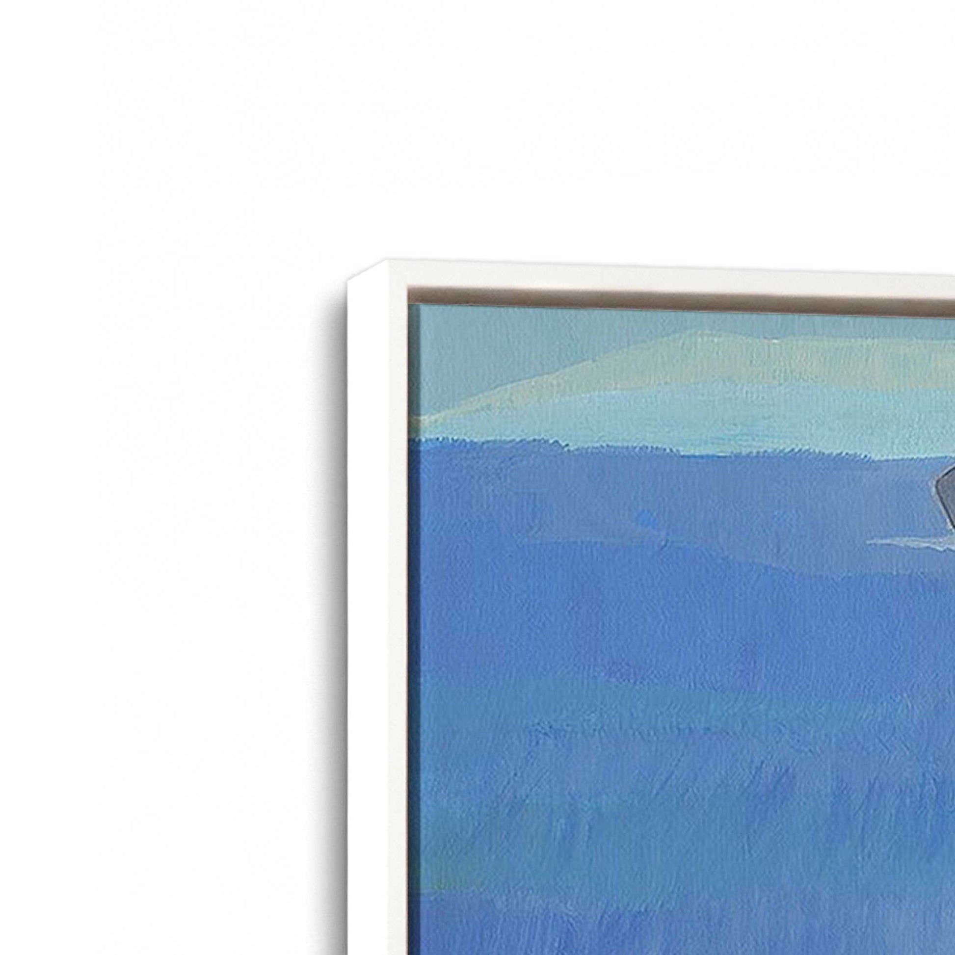 [Color:White], Picture of art in a White frame at an angle