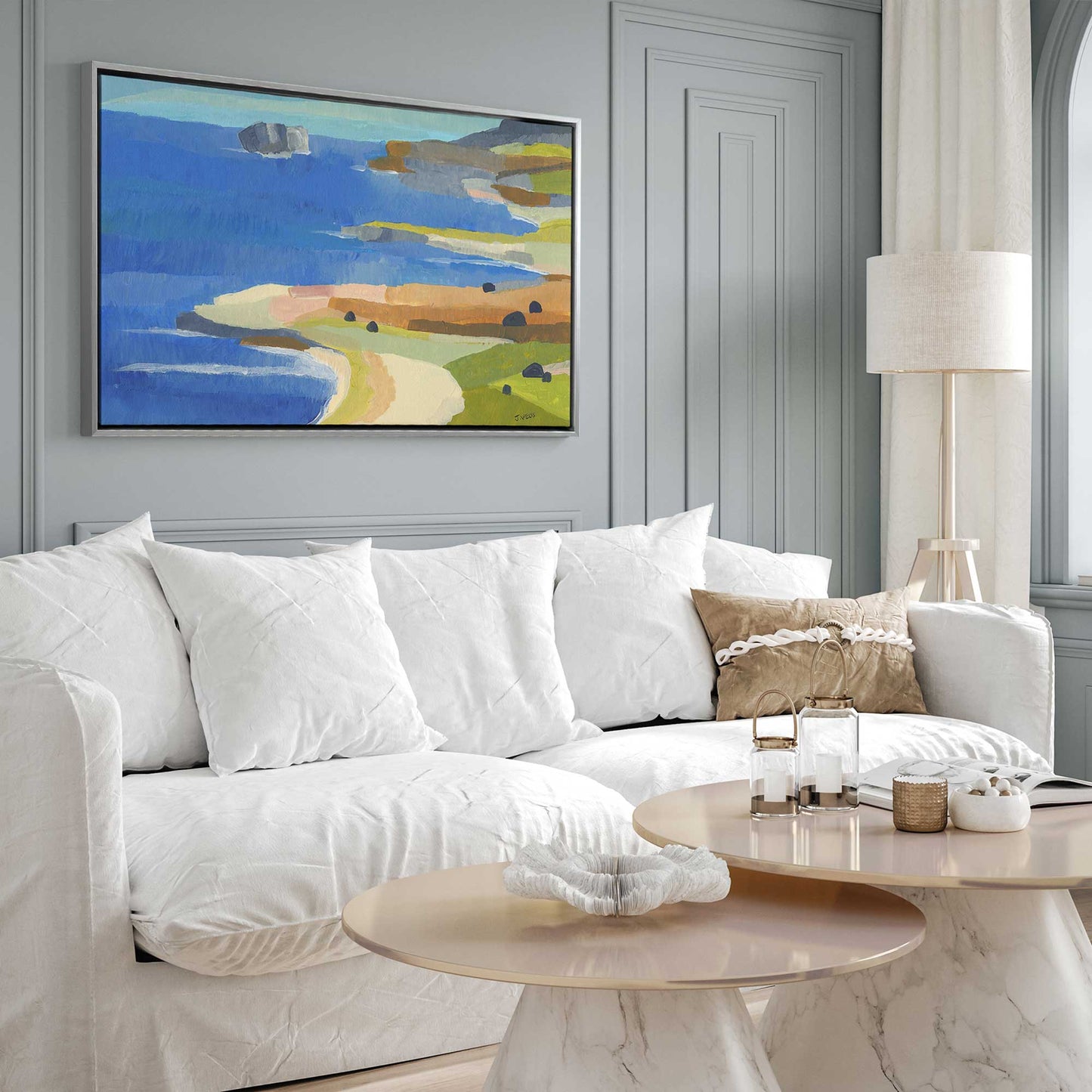 Irish Coastal Whimsy Print on Canvas