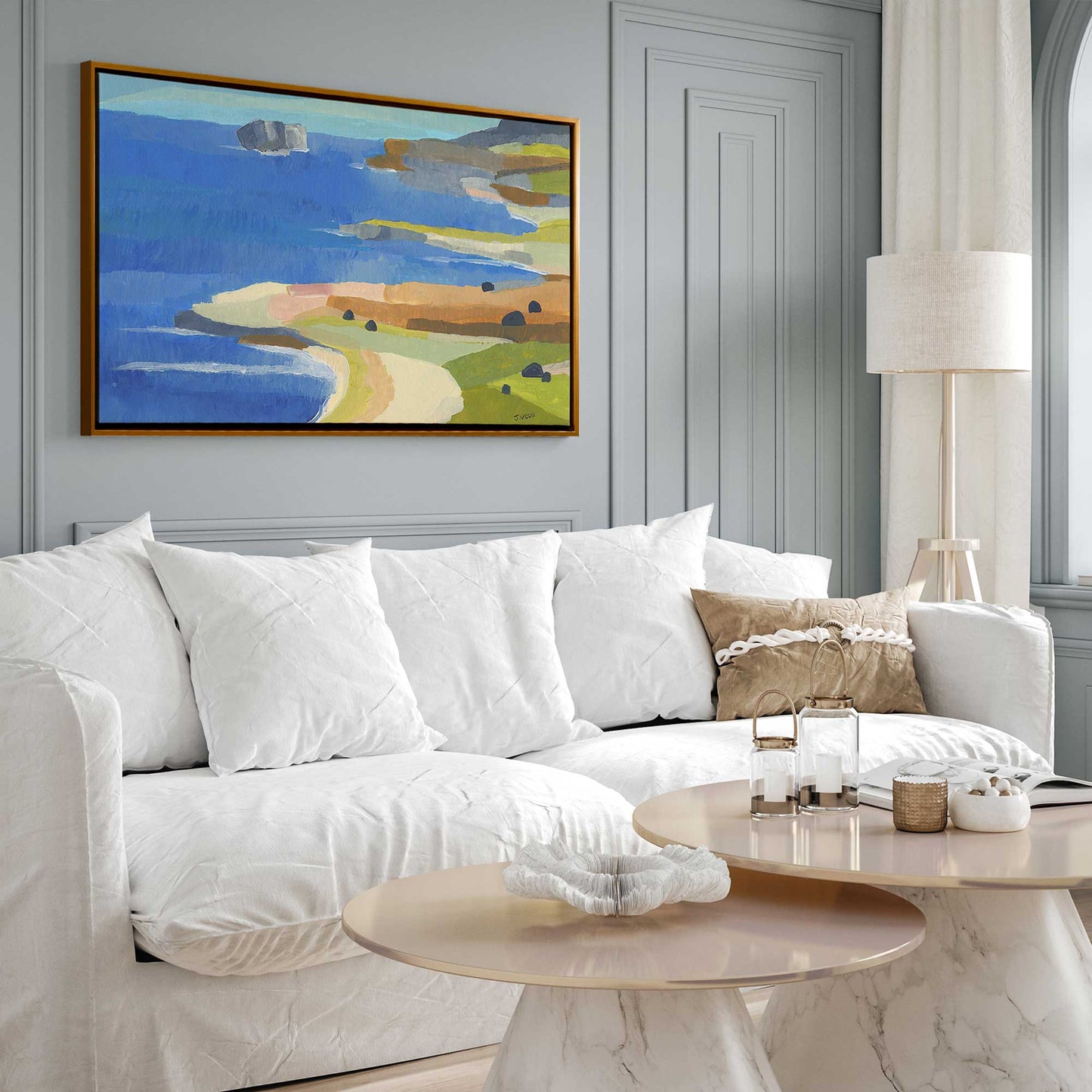 Irish Coastal Whimsy Print on Canvas