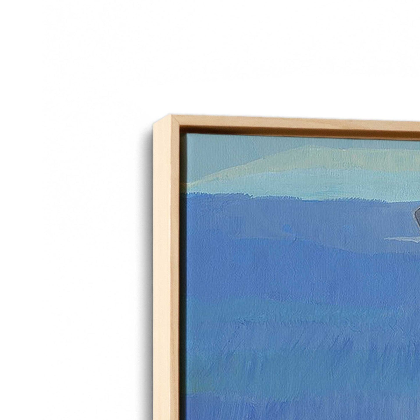[Color:American Maple], Picture of art in a American Maple frame at an angle