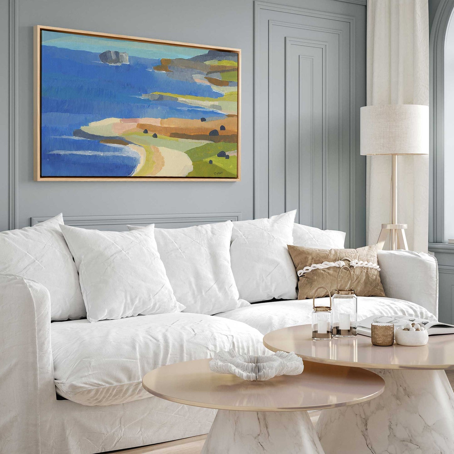 Irish Coastal Whimsy Print on Canvas