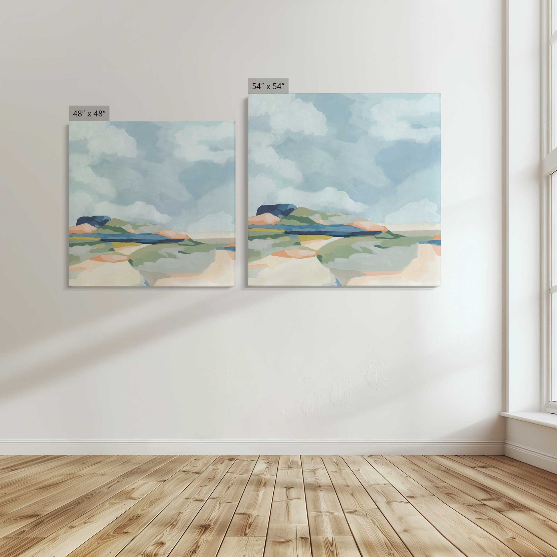 [Color:Stretched Canvas], Image showing the size comparisons