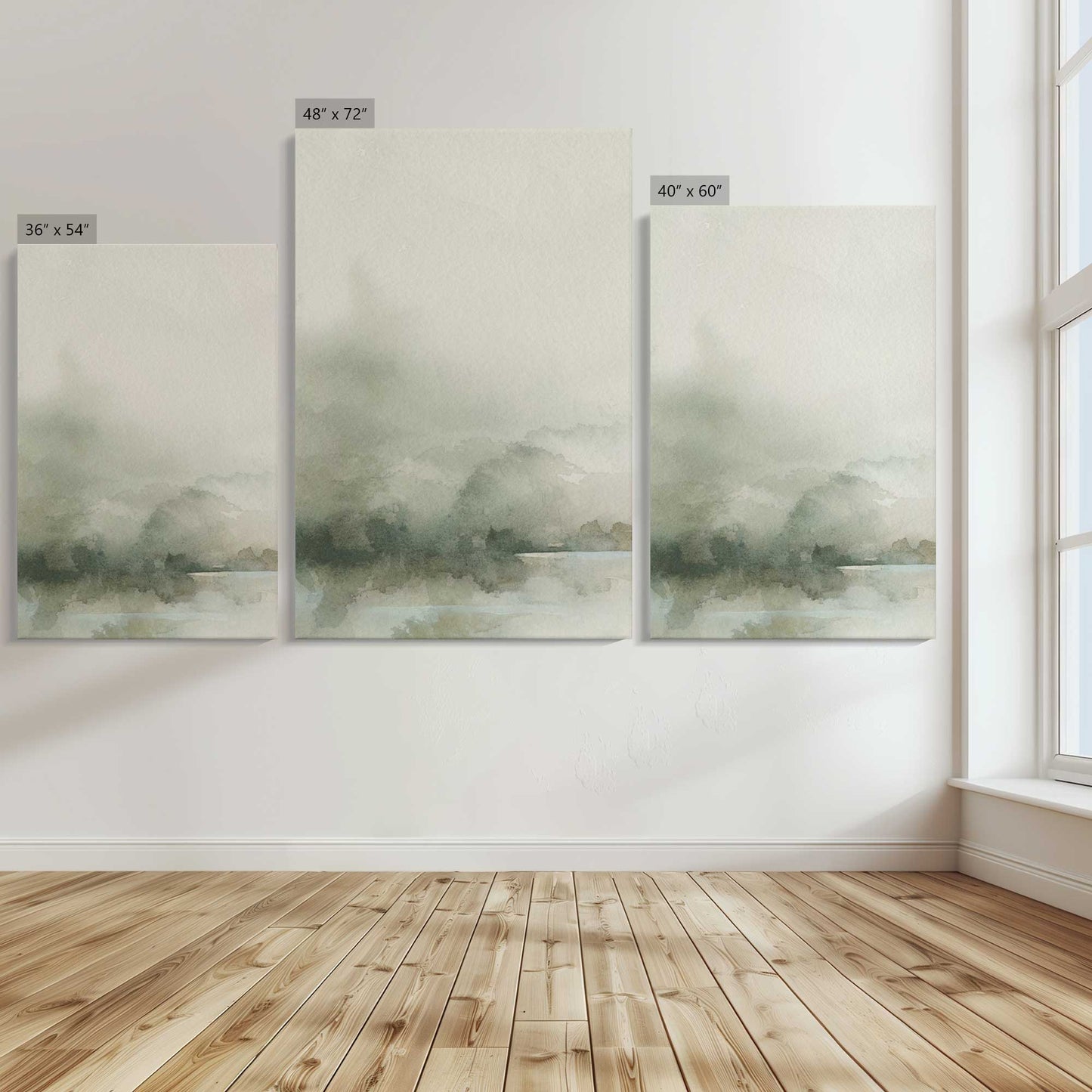 [Color:Stretched Canvas], Image showing the size comparisons
