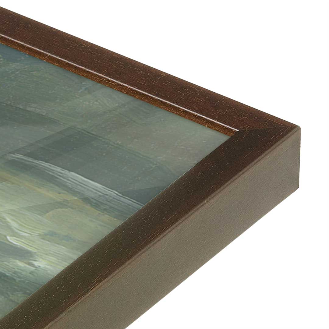 [Color:Brown], Picture of art in a Brown frame at an angle