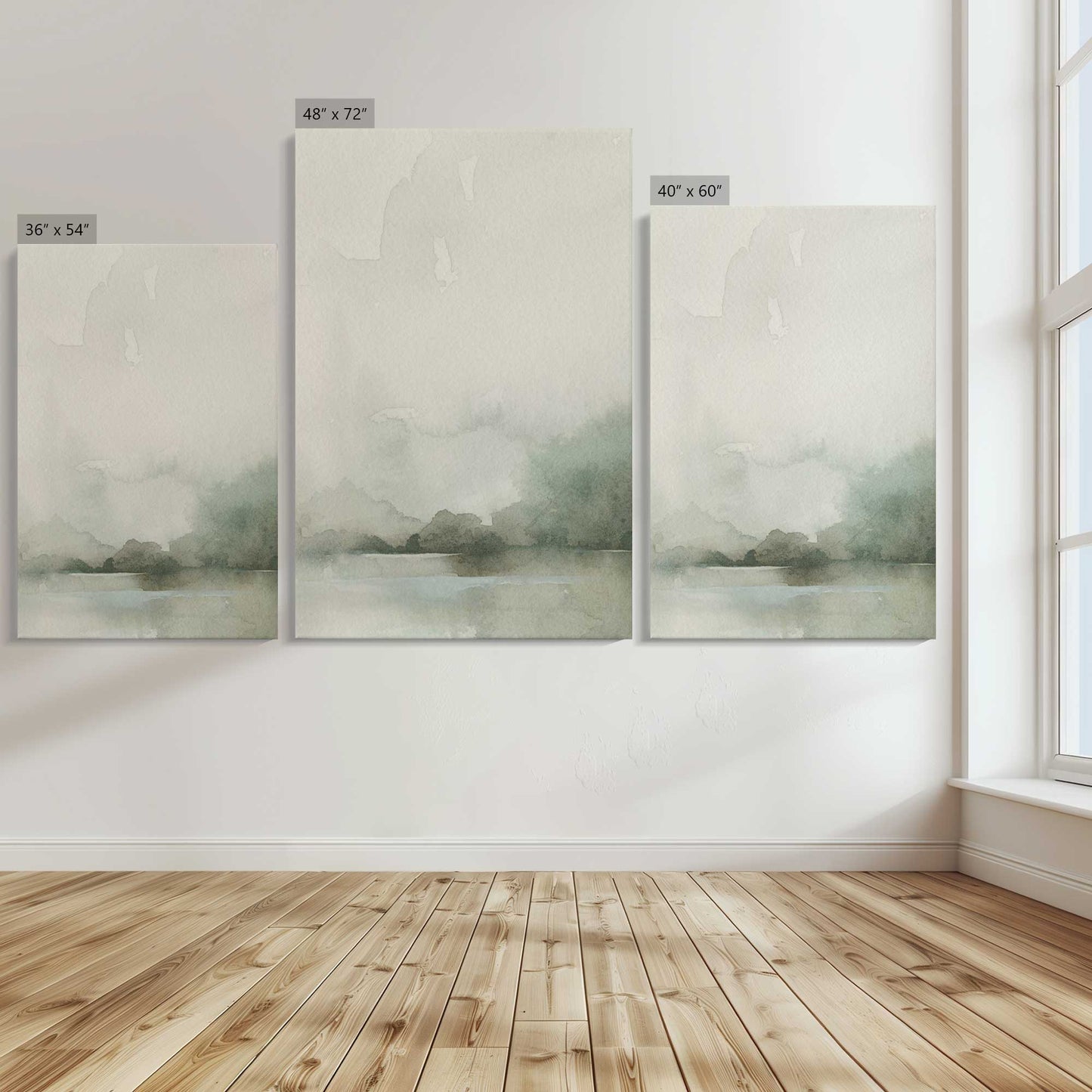 [Color:Stretched Canvas], Image showing the size comparisons