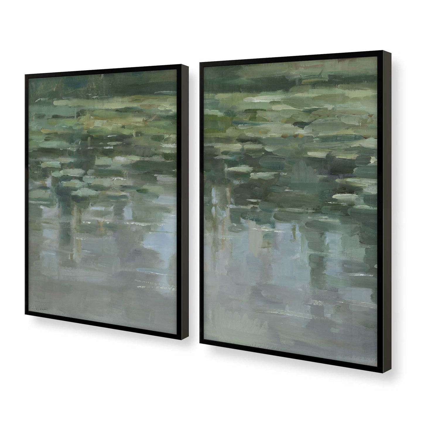 [Color:Satin Black], Picture of art in a Satin Black frame at an angle